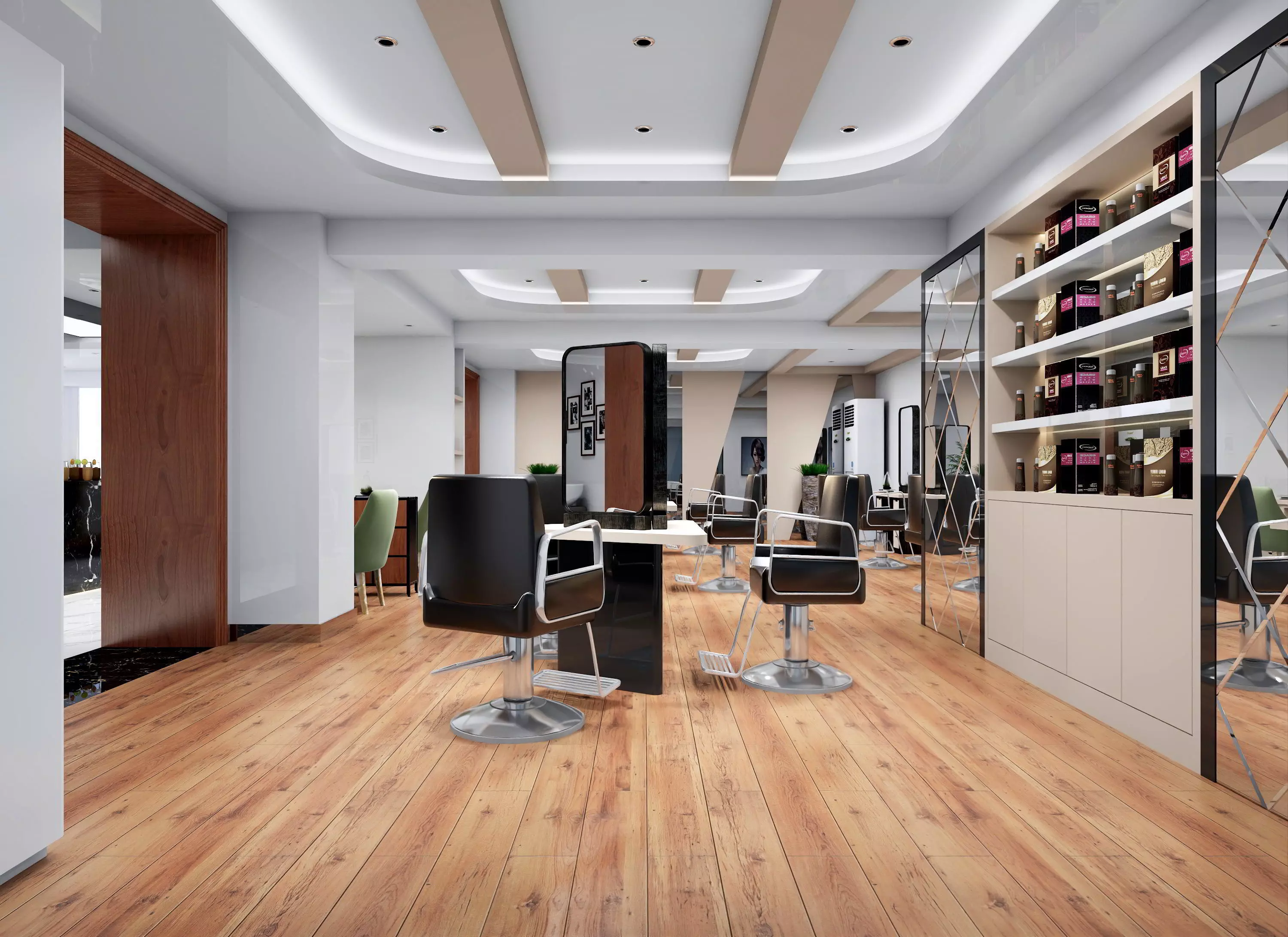 Modern hair salon hairdressing - 3ds max  Blender C4d Maya 3D model_9