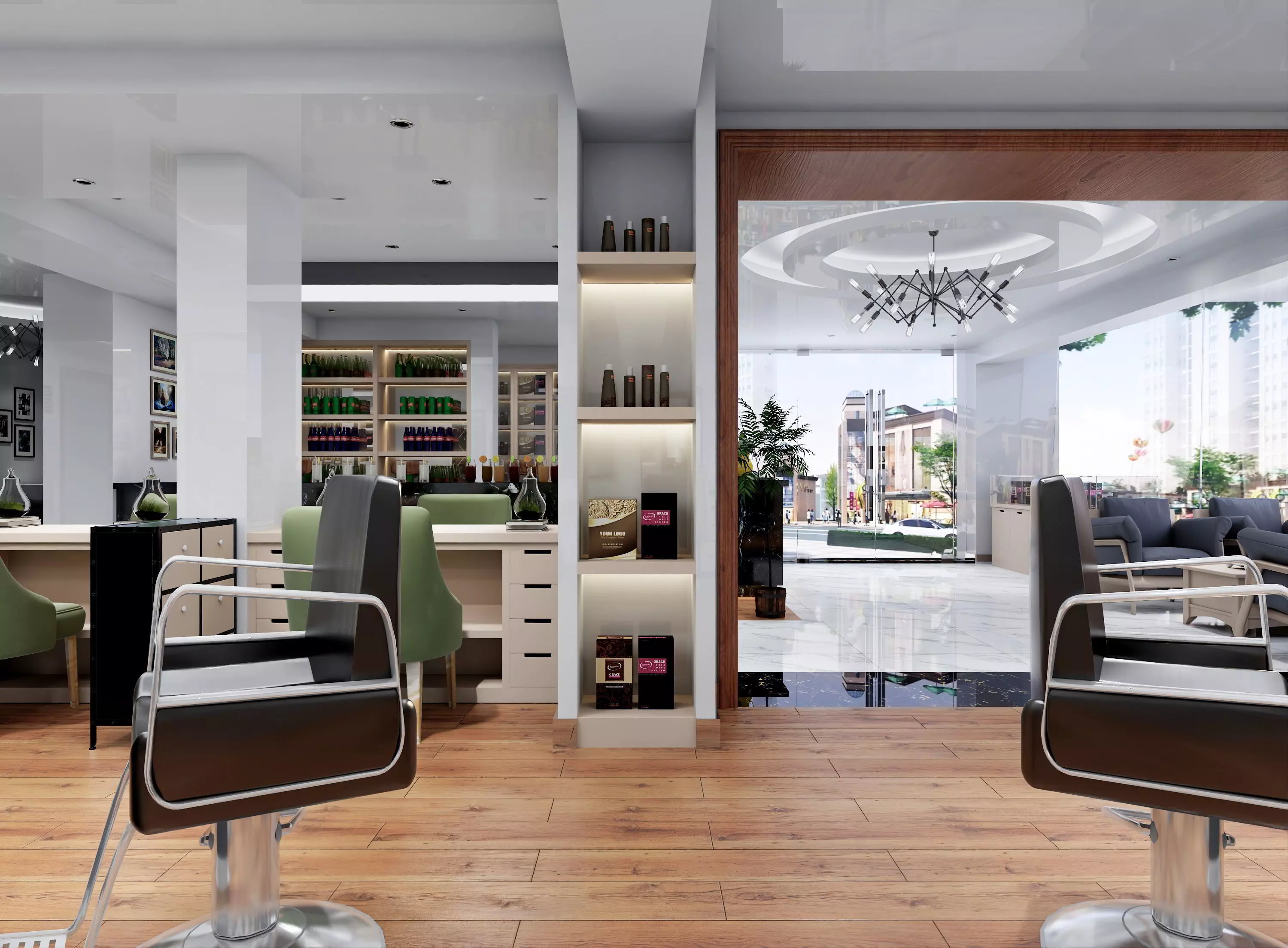 Modern hair salon hairdressing - 3ds max  Blender C4d Maya 3D model_14