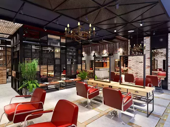 Modern hair salon hairdressing - 3ds max  Blender C4d Maya