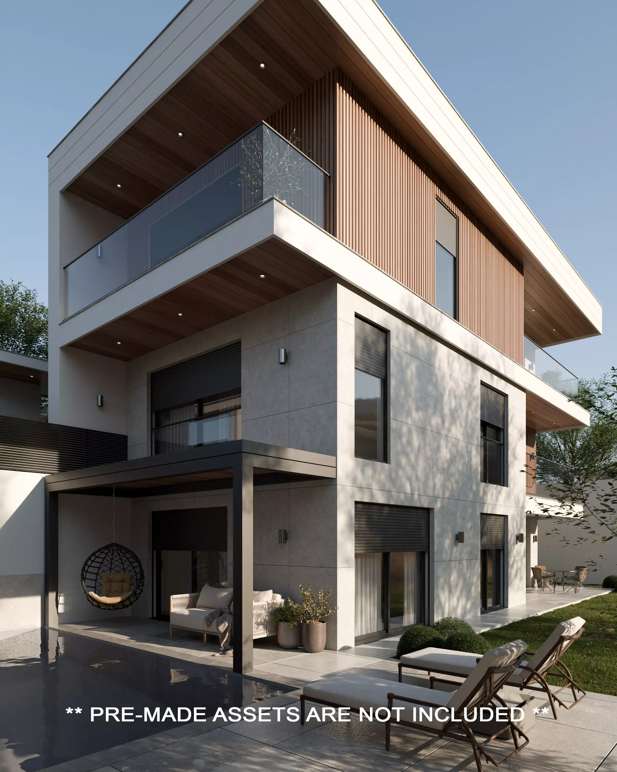 Modern Villa 1 3D model_2