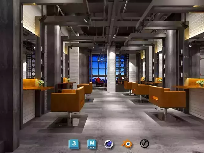 Modern hair salon hairdressing