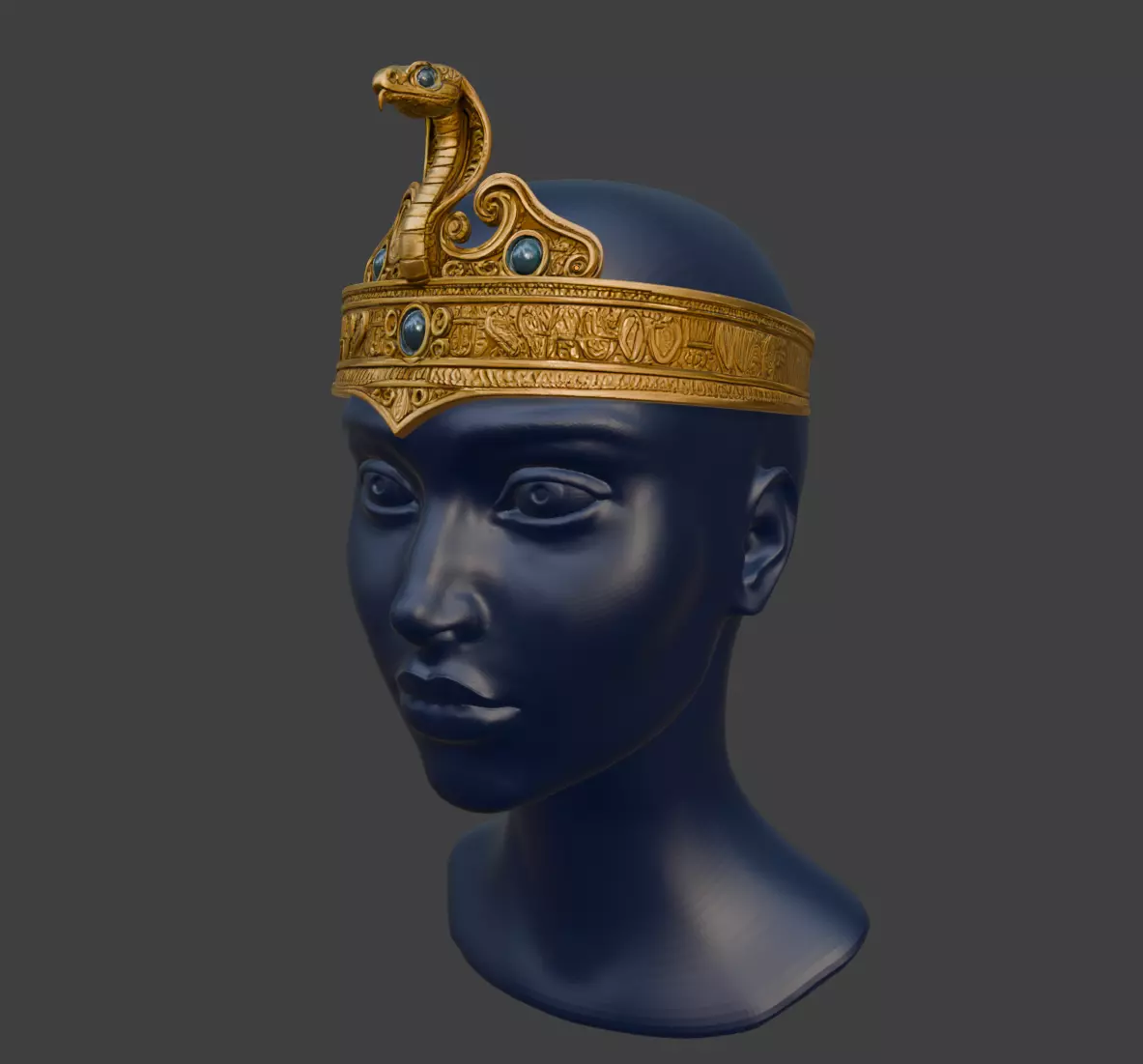EGYPTIAN SNAKE CIRCLET 3D print model_0