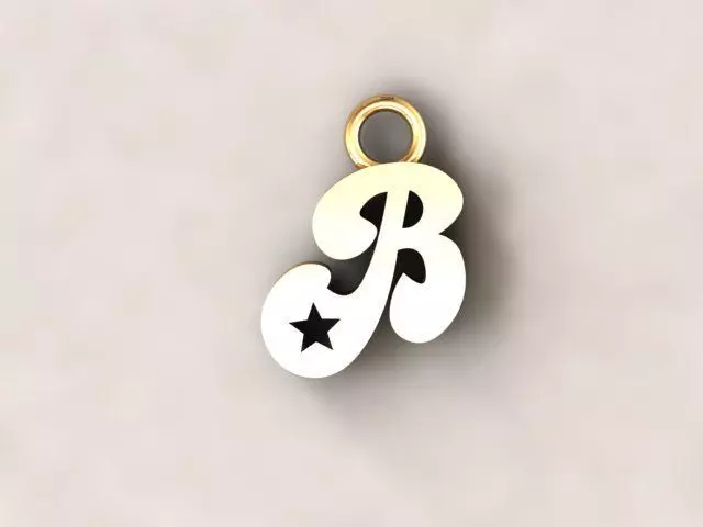 B Alphabet Pendant free downloads Free 3D print model