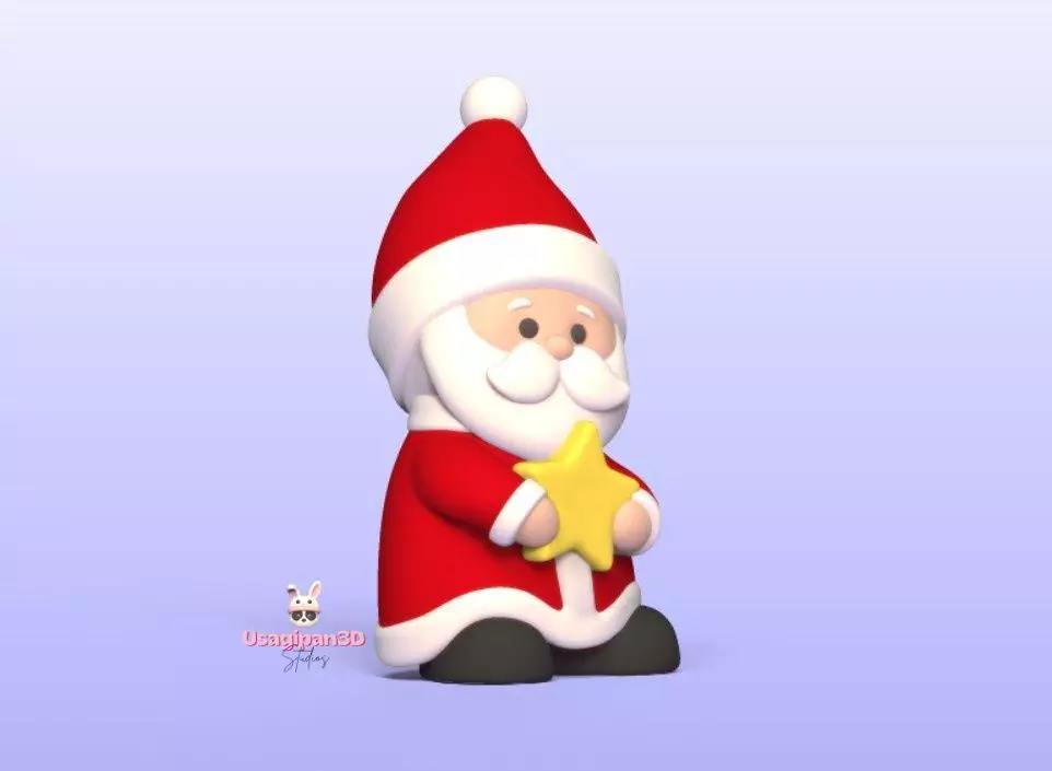 Cute Santa Claus Star 3D print model_2