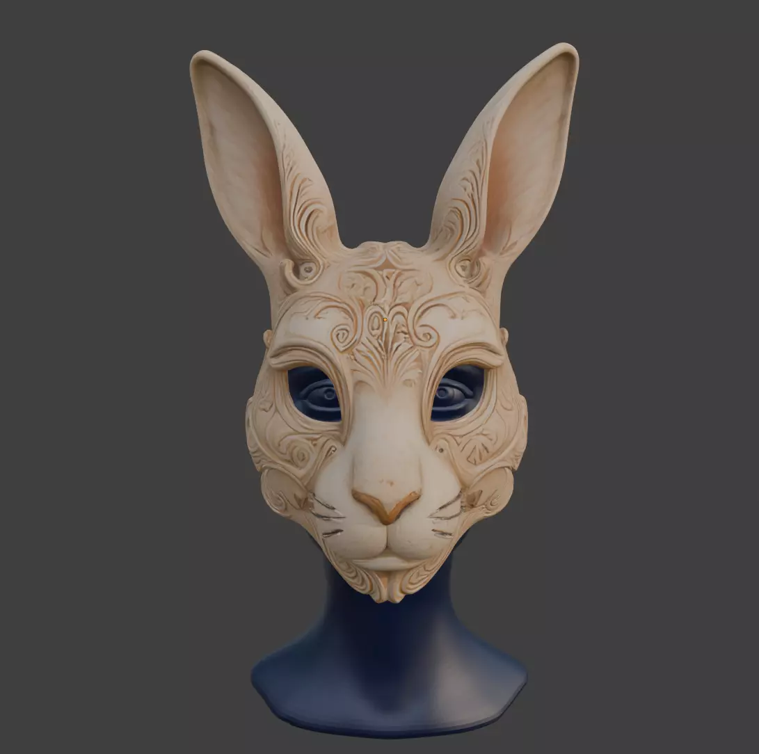 RABBIT MASK 3D print model_0