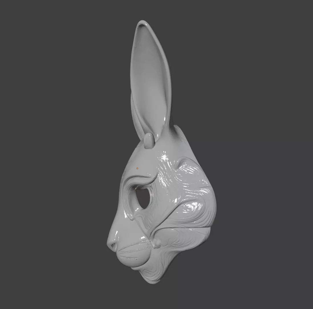 RABBIT MASK 3D print model_3