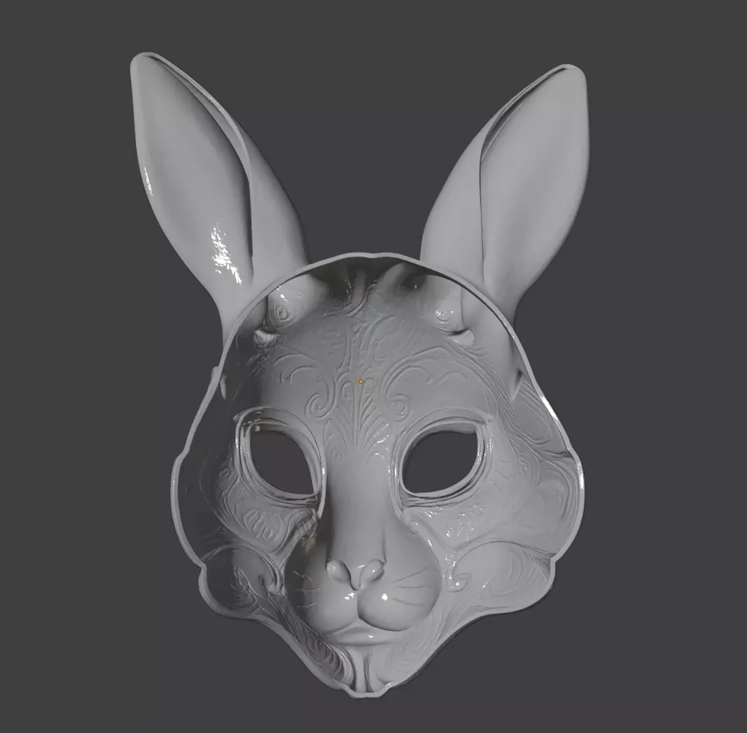 RABBIT MASK 3D print model_4