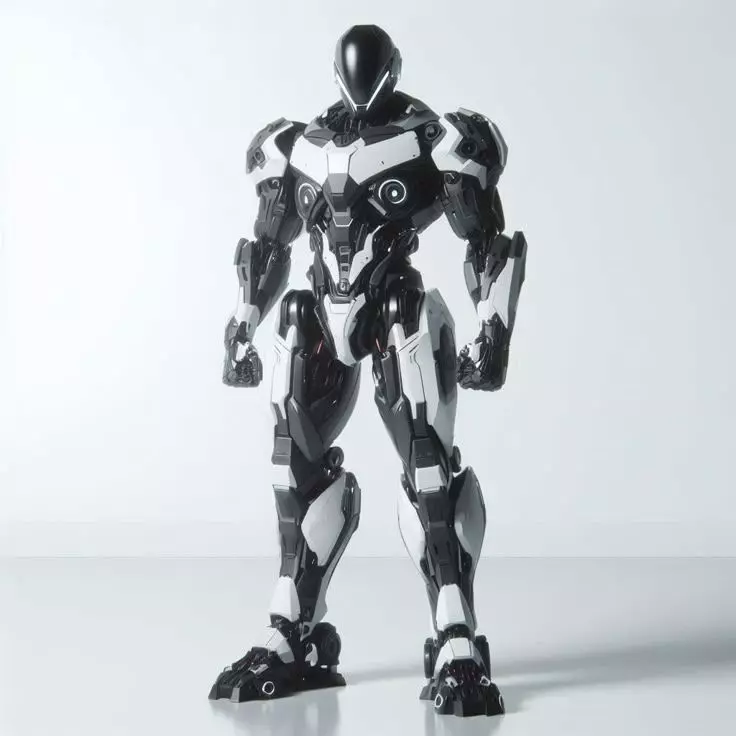 Futuristic Stealth Mech 3D Character Lowpoly Armor Sci-Fi Design Low-poly 3D model_0