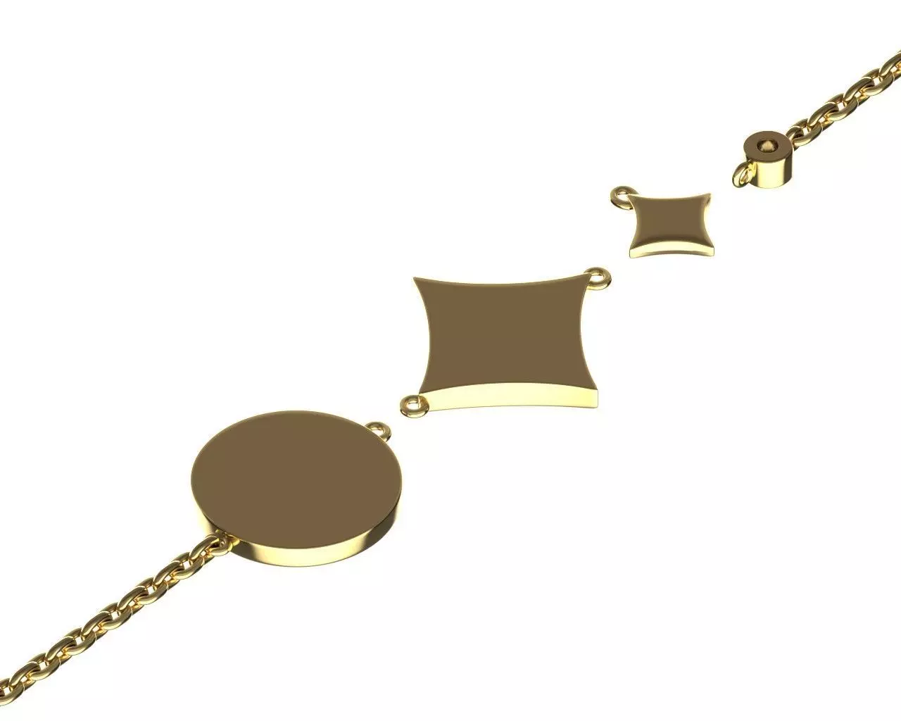 Star and Sun Multi-Motif LV Bracelet 3D print model_7