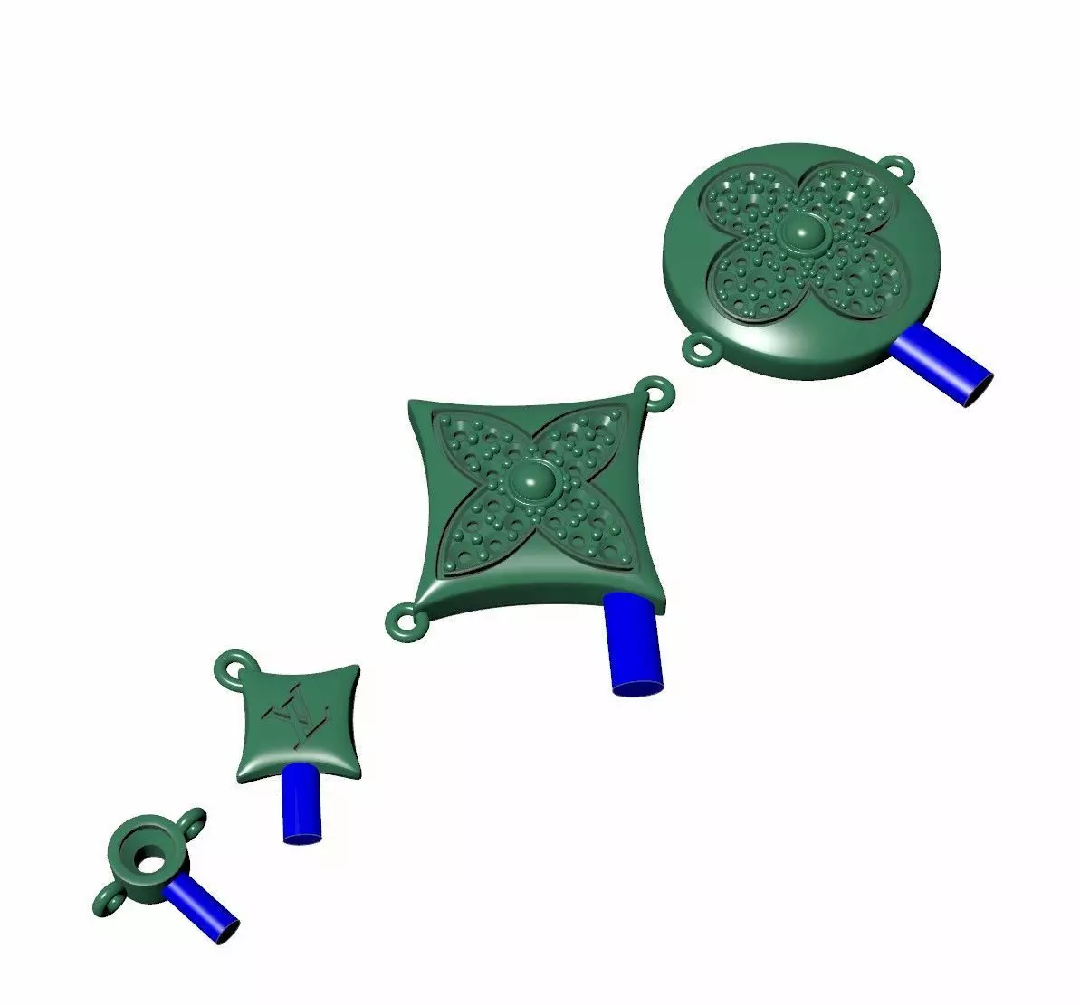 Star and Sun Multi-Motif LV Bracelet 3D print model_14