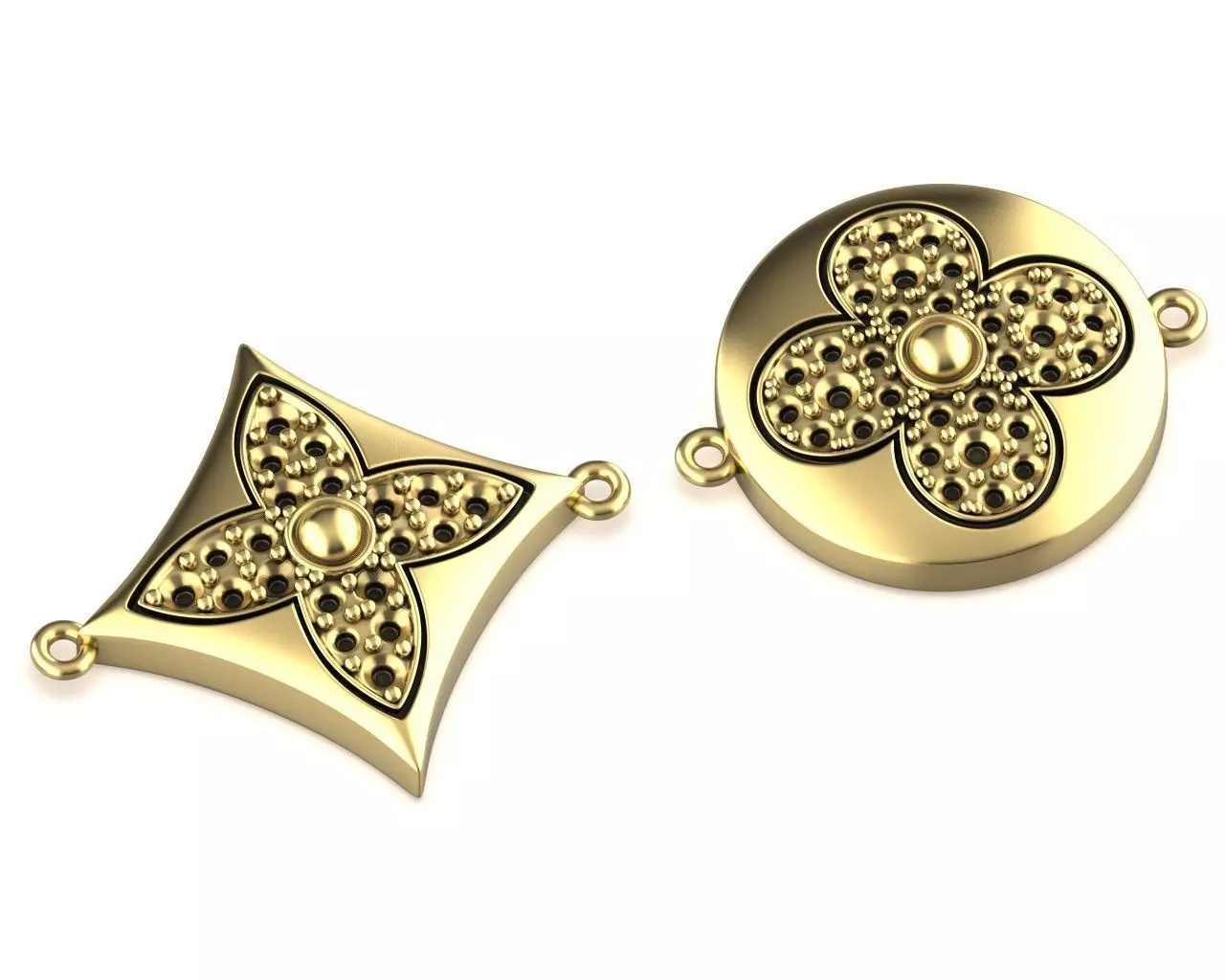 Star and Sun Multi-Motif LV Bracelet 3D print model_3