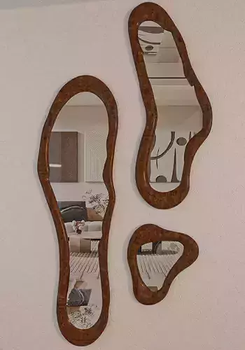 wall mirror wooden frame 3dmodel