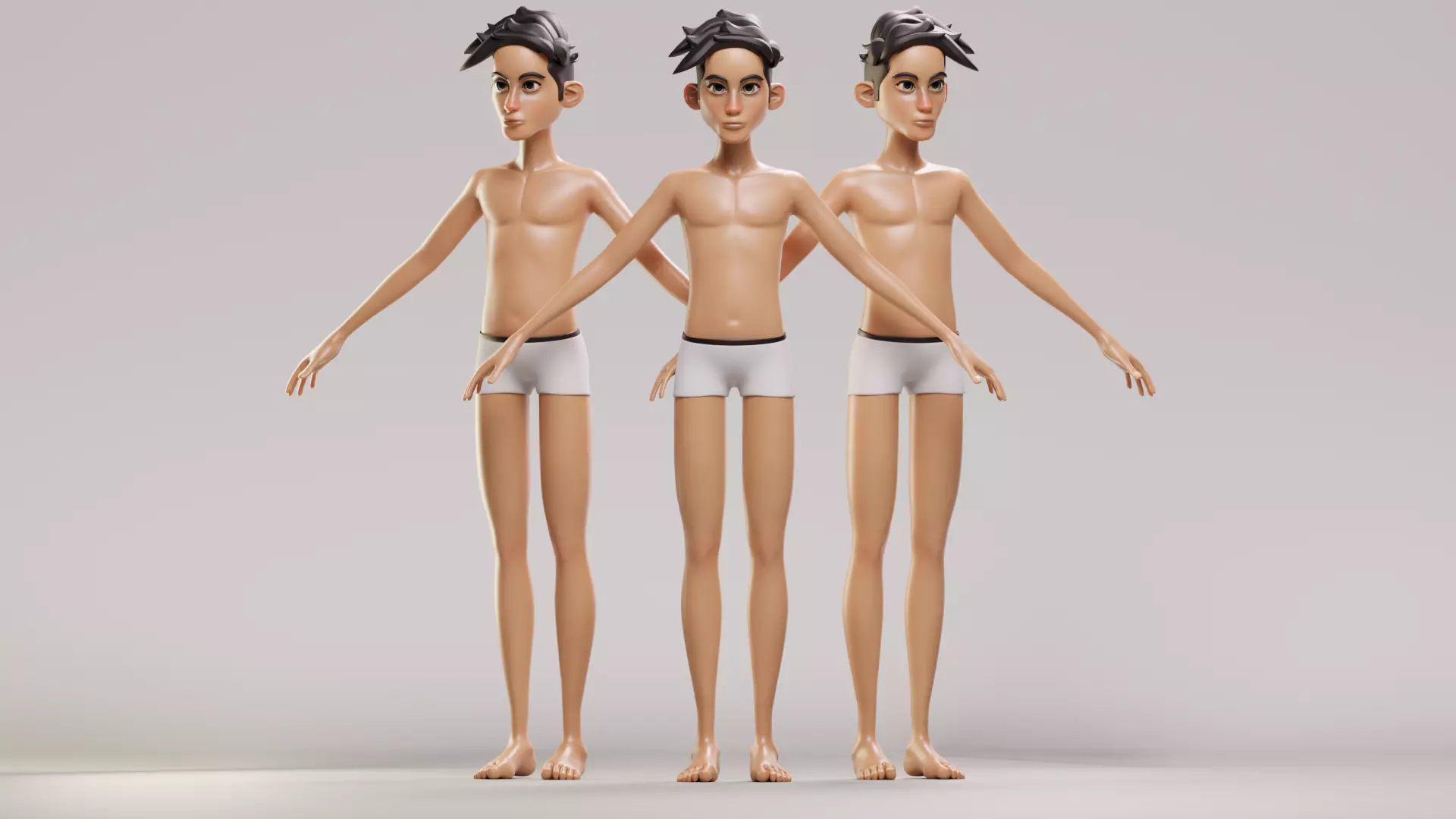 stylized little mehrdad base mesh Low-poly 3D model_5