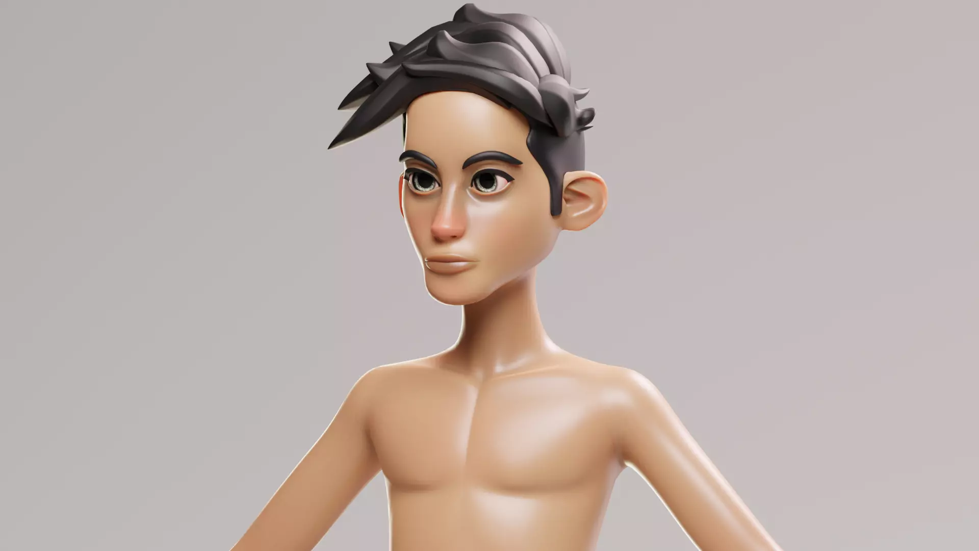stylized little mehrdad base mesh Low-poly 3D model_4