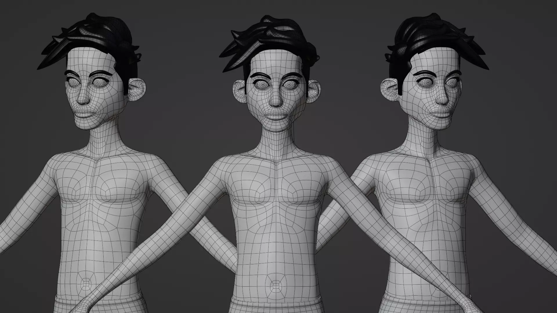 stylized little mehrdad base mesh Low-poly 3D model_8