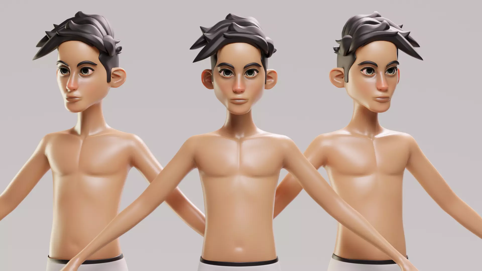 stylized little mehrdad base mesh Low-poly 3D model_7