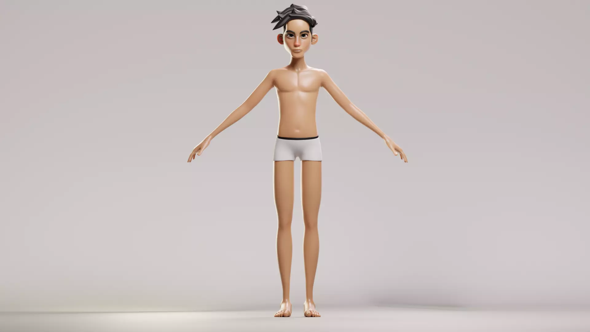 stylized little mehrdad base mesh Low-poly 3D model_1