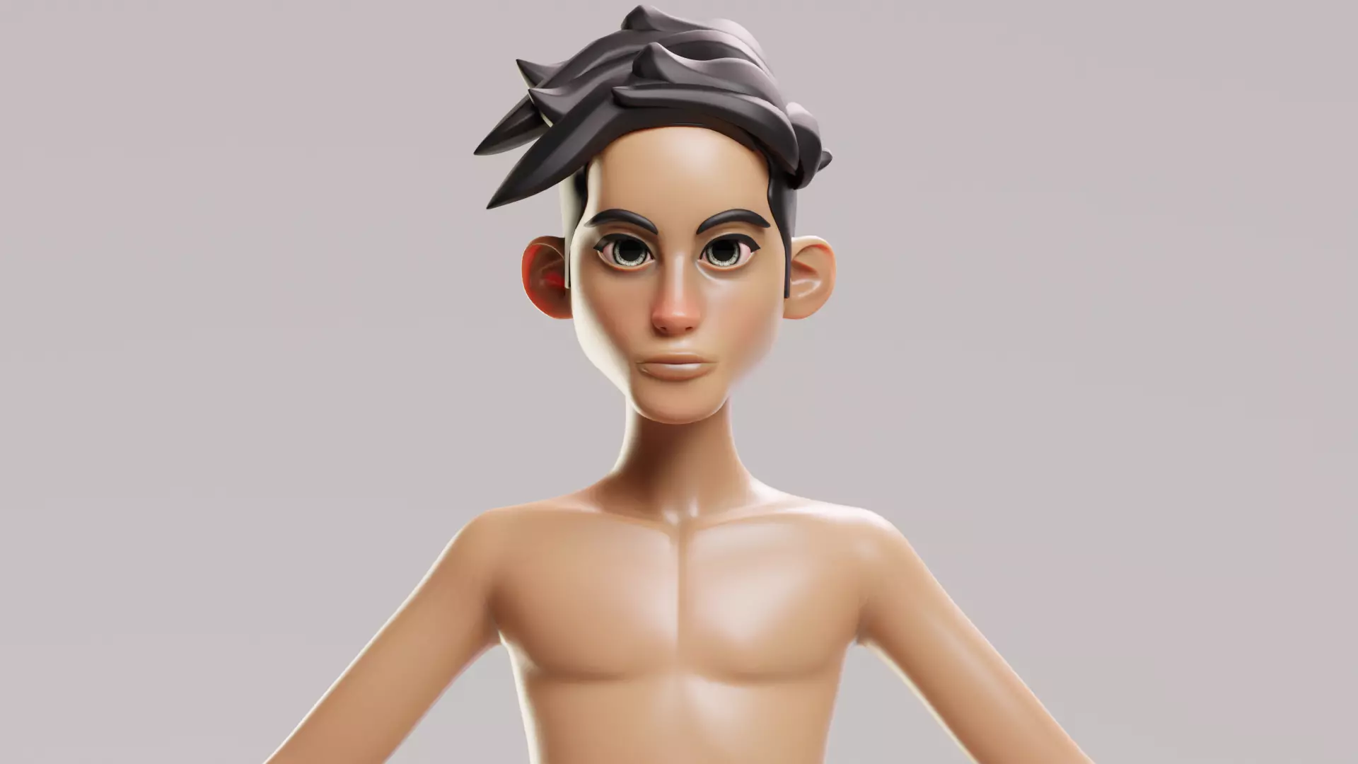 stylized little mehrdad base mesh Low-poly 3D model_3