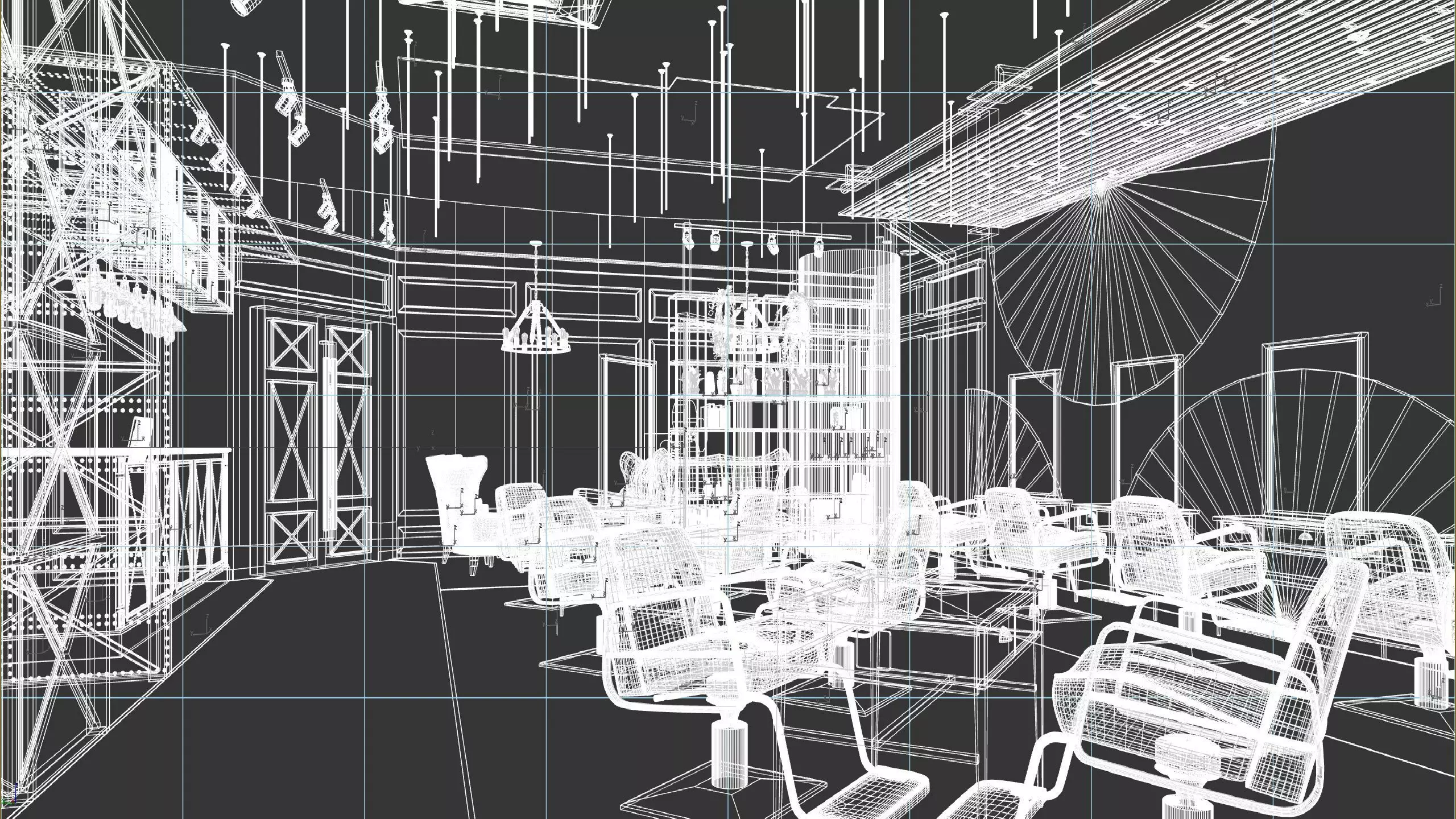 Industrial barbershop hair salon barber shop - 3ds max Blender 3D model_15