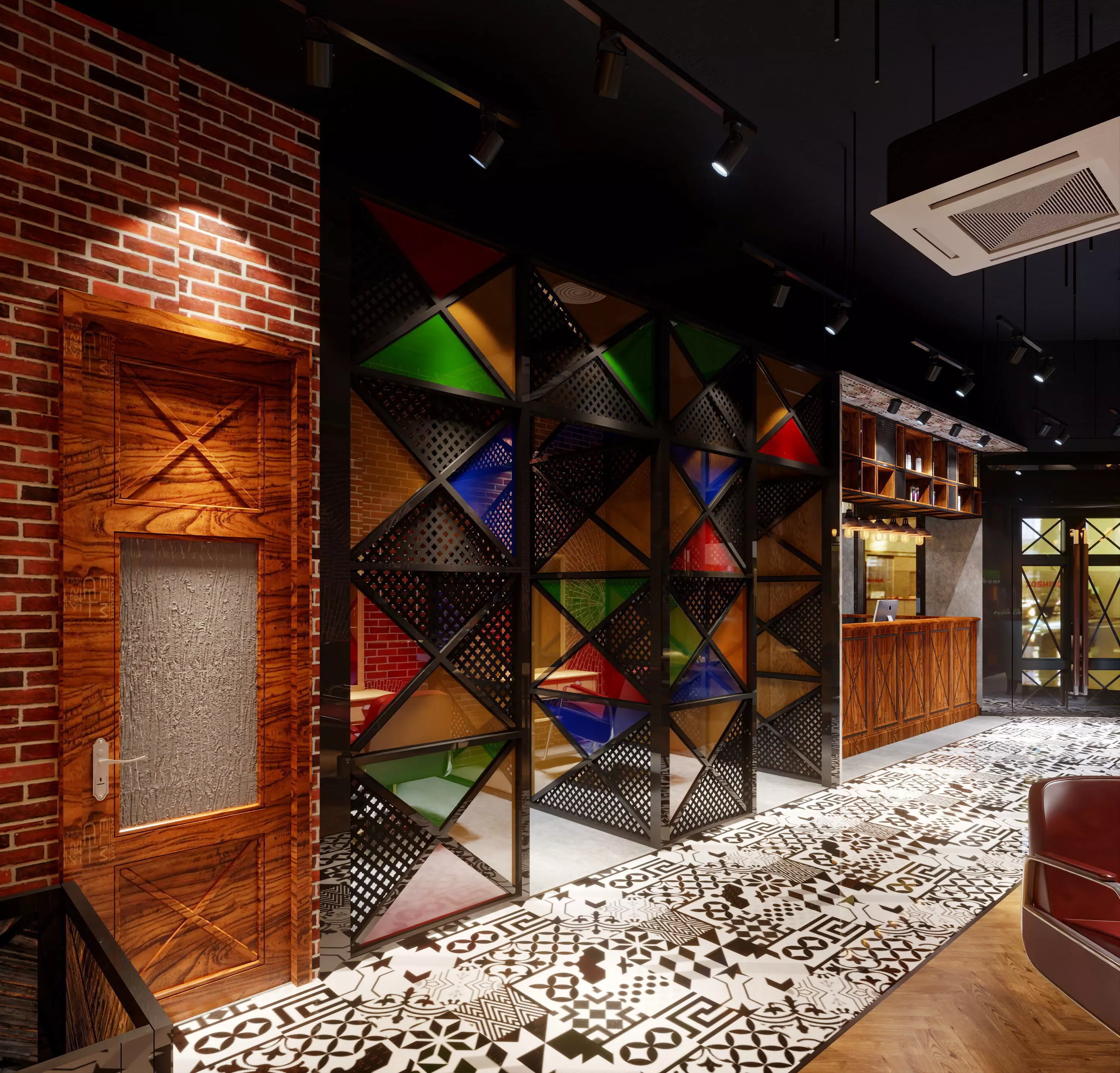 Industrial barbershop hair salon barber shop - 3ds max Blender 3D model_10