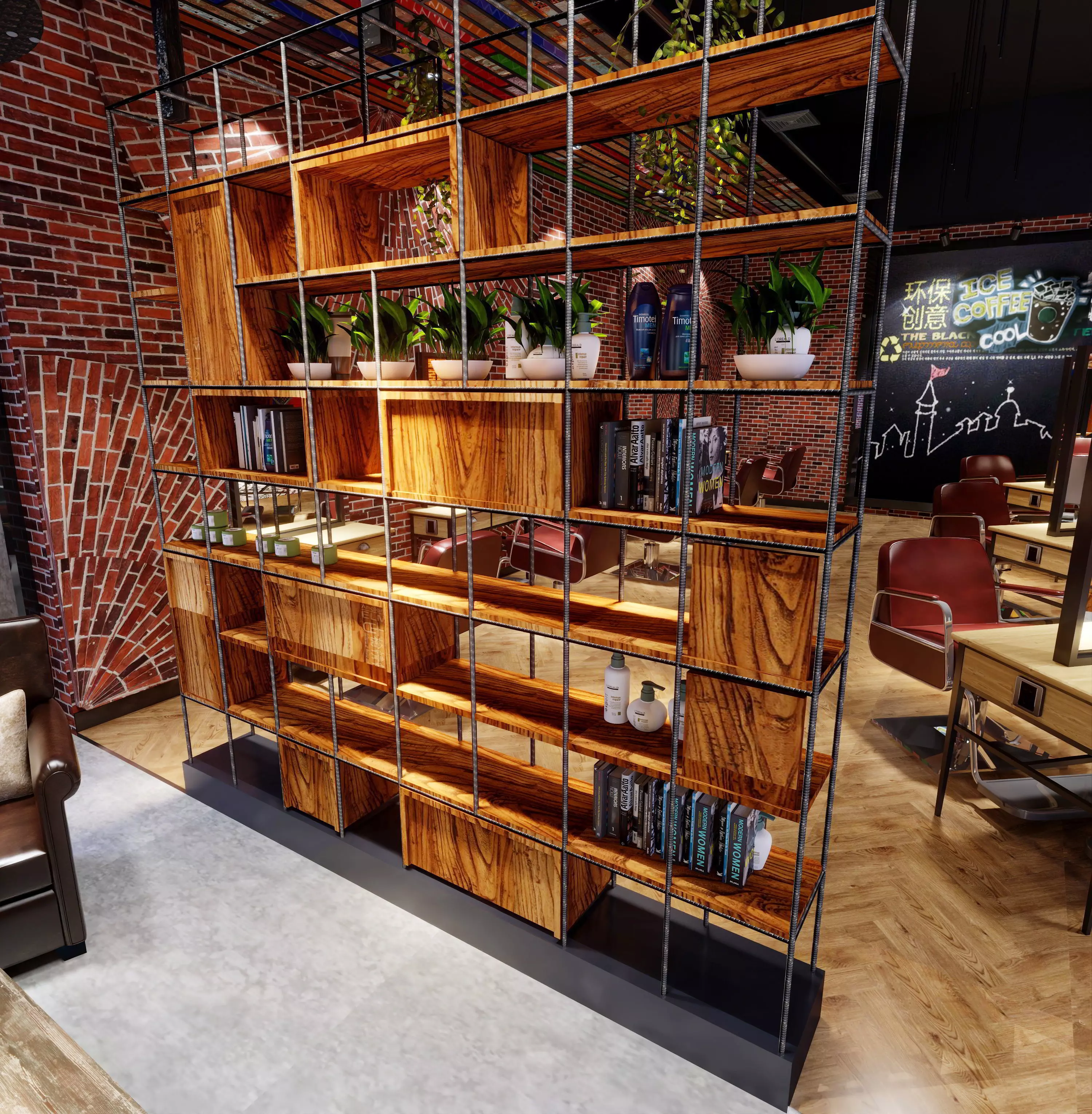 Industrial barbershop hair salon barber shop - 3ds max Blender 3D model_11