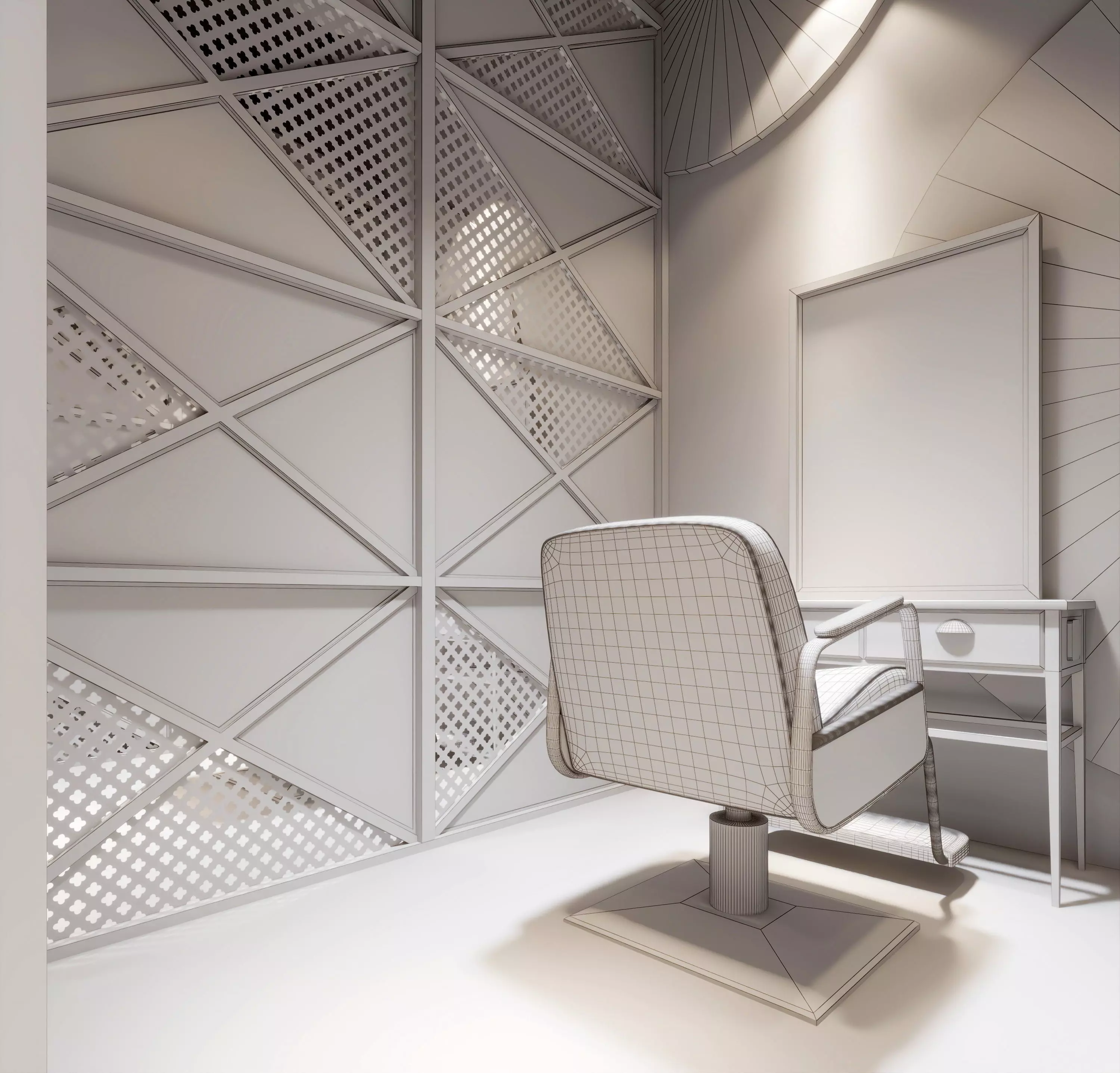 Industrial barbershop hair salon barber shop - 3ds max Blender 3D model_16