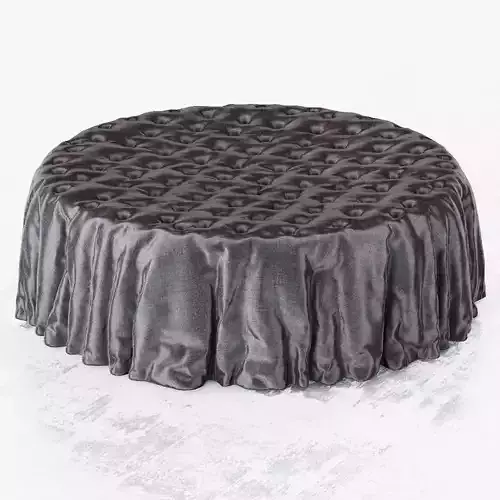 Round cloth pouf