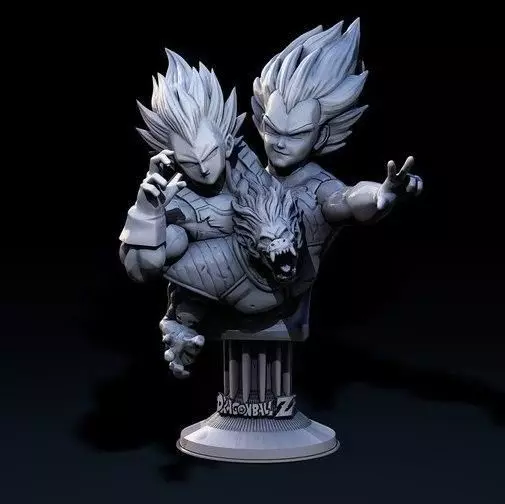Dragonball Bust Vegeta stl 3D print model_0
