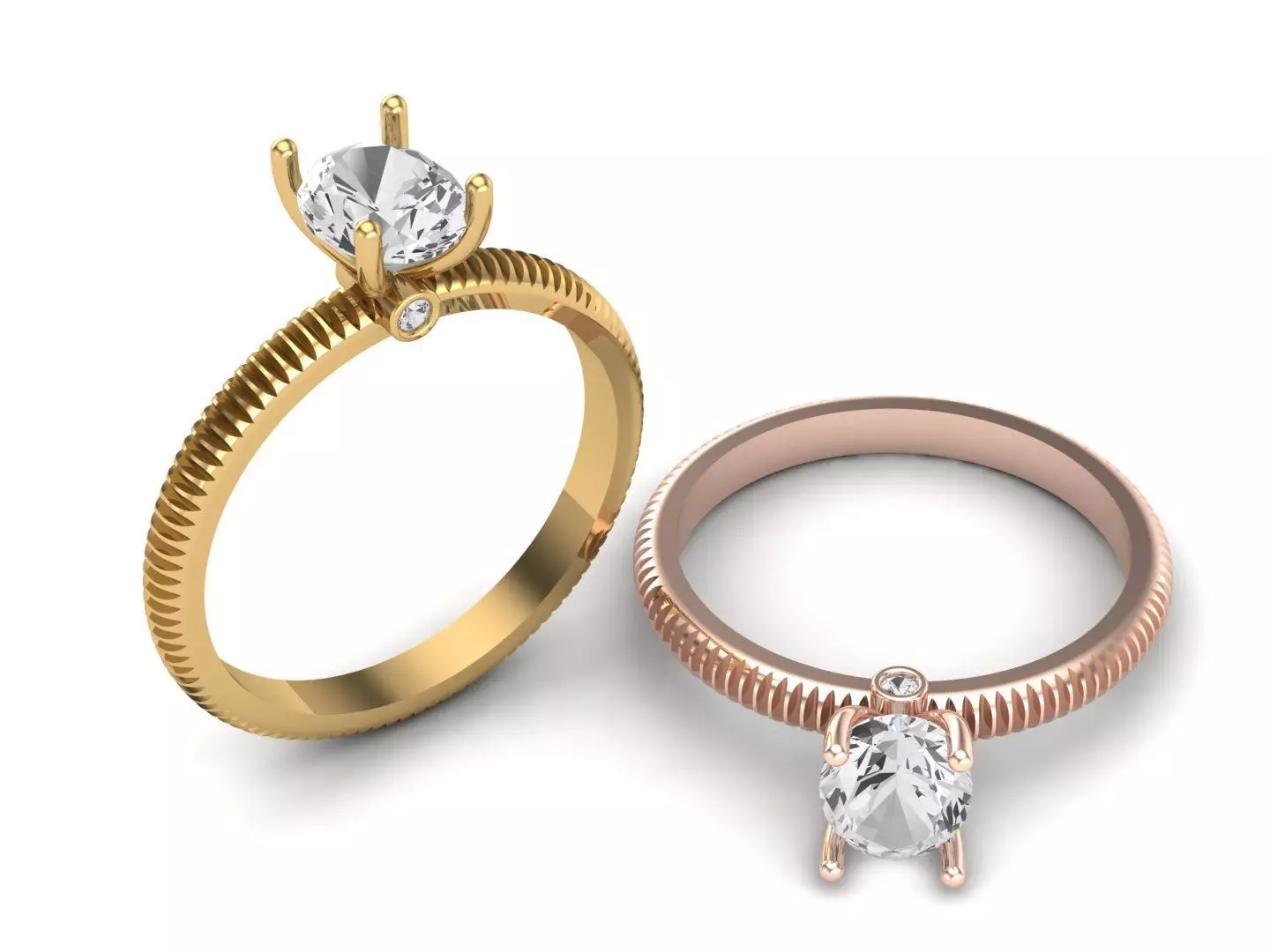 Oval Solitaire Ring STL 3D Model for Jewelry Design 3D print model_3