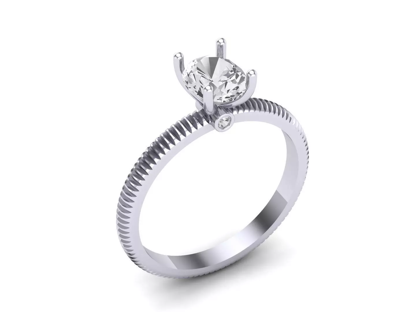Oval Solitaire Ring STL 3D Model for Jewelry Design 3D print model_2