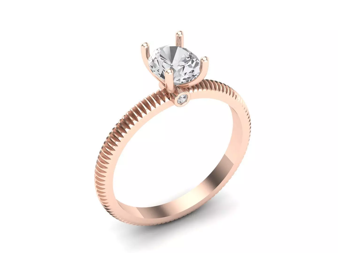 Oval Solitaire Ring STL 3D Model for Jewelry Design 3D print model_1