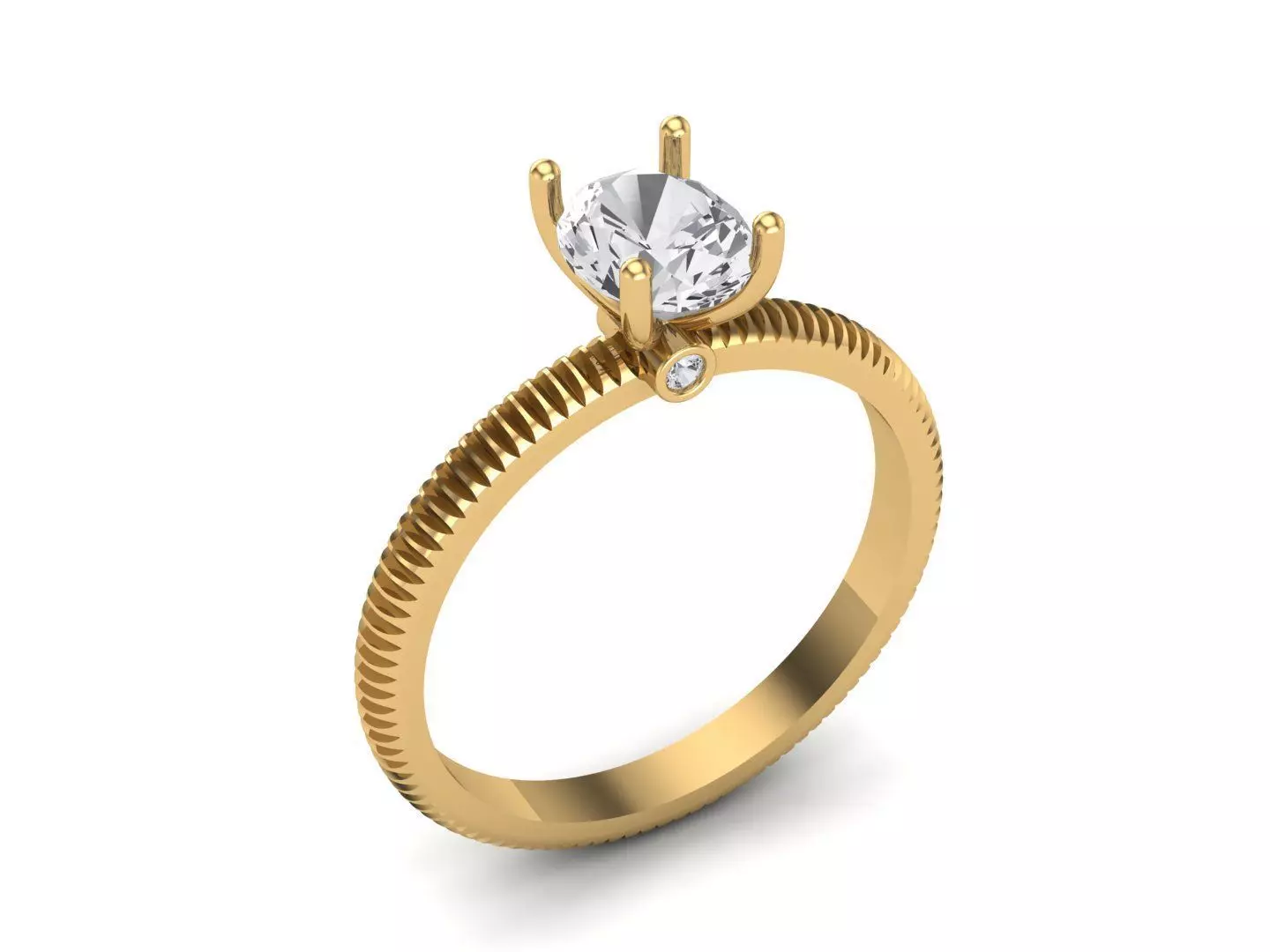 Oval Solitaire Ring STL 3D Model for Jewelry Design 3D print model_0