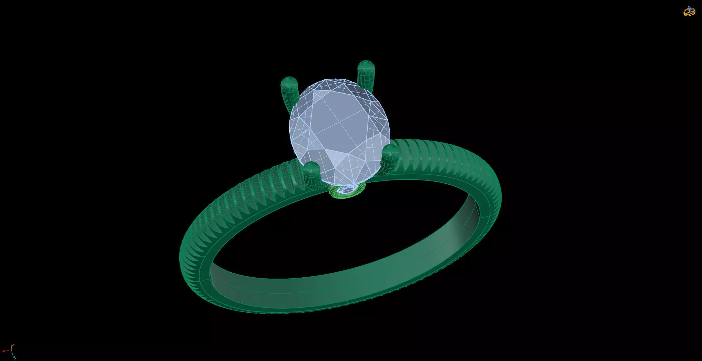 Oval Solitaire Ring STL 3D Model for Jewelry Design 3D print model_7