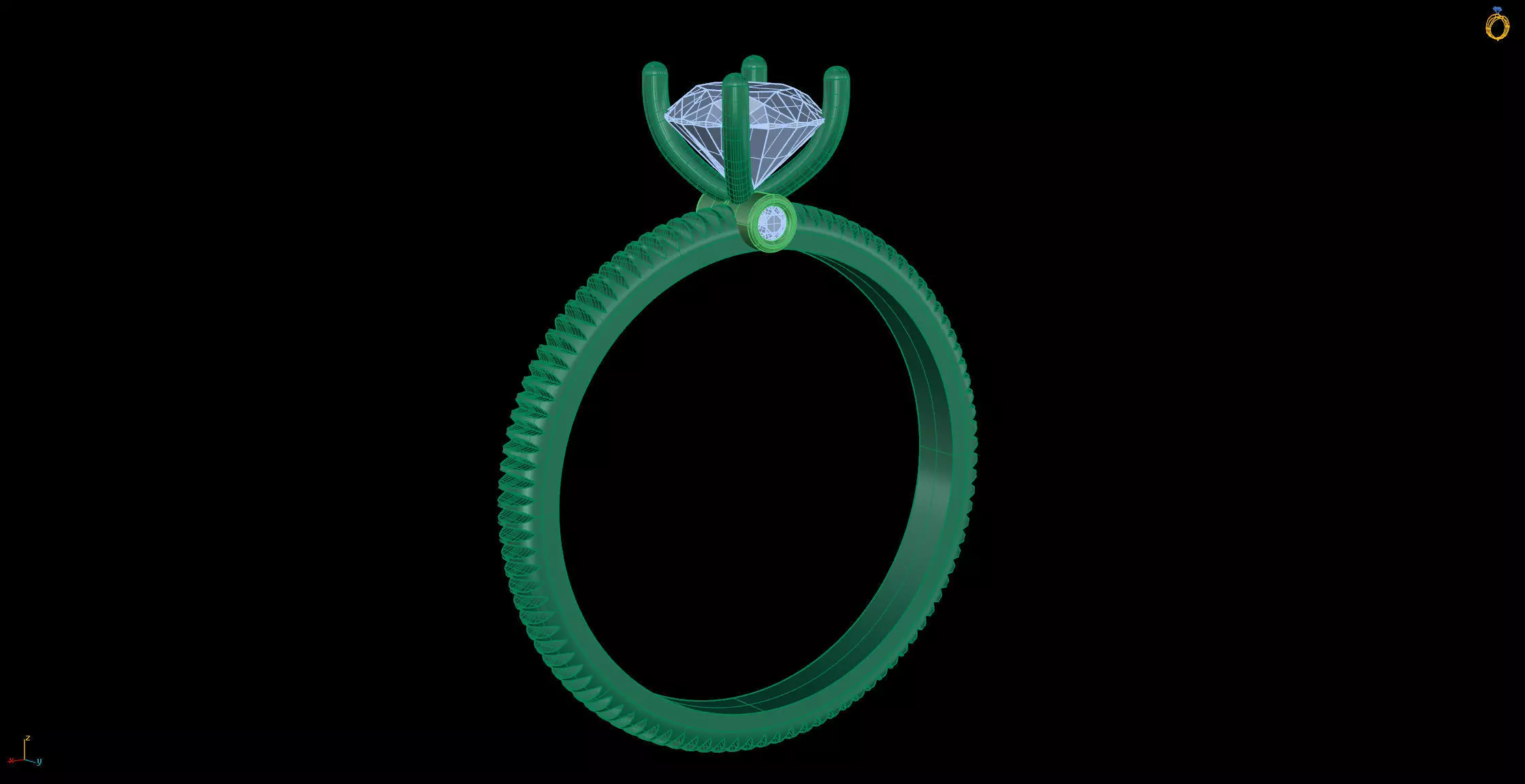 Oval Solitaire Ring STL 3D Model for Jewelry Design 3D print model_8