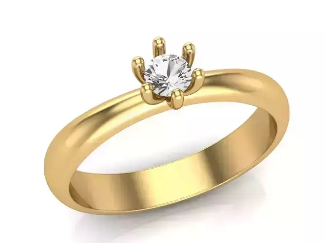 Solitaire Ring STL 3D Model for Jewelry Design