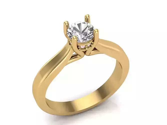 Solitaire Ring STL 3D Model for Jewelry Design