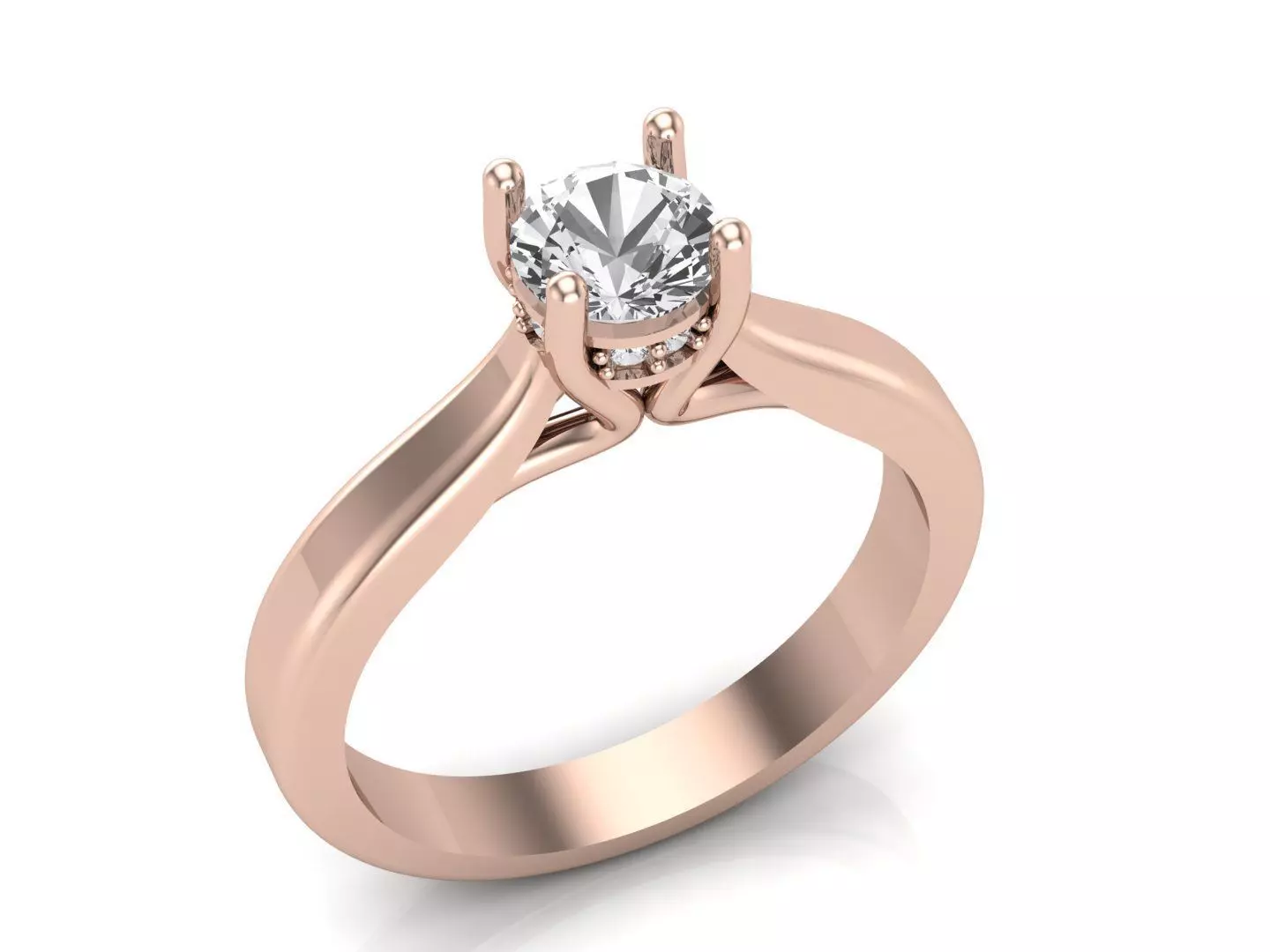 Solitaire Ring STL 3D Model for Jewelry Design 3D print model_1