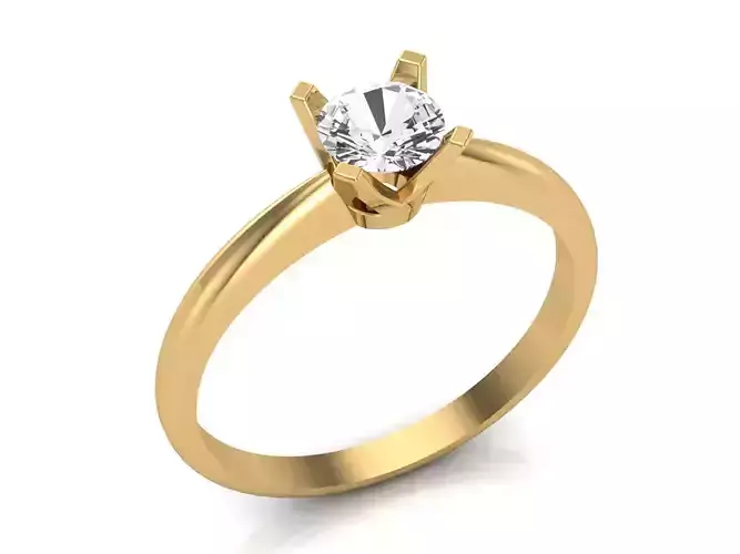 Solitaire Ring STL 3D Model for Jewelry Design