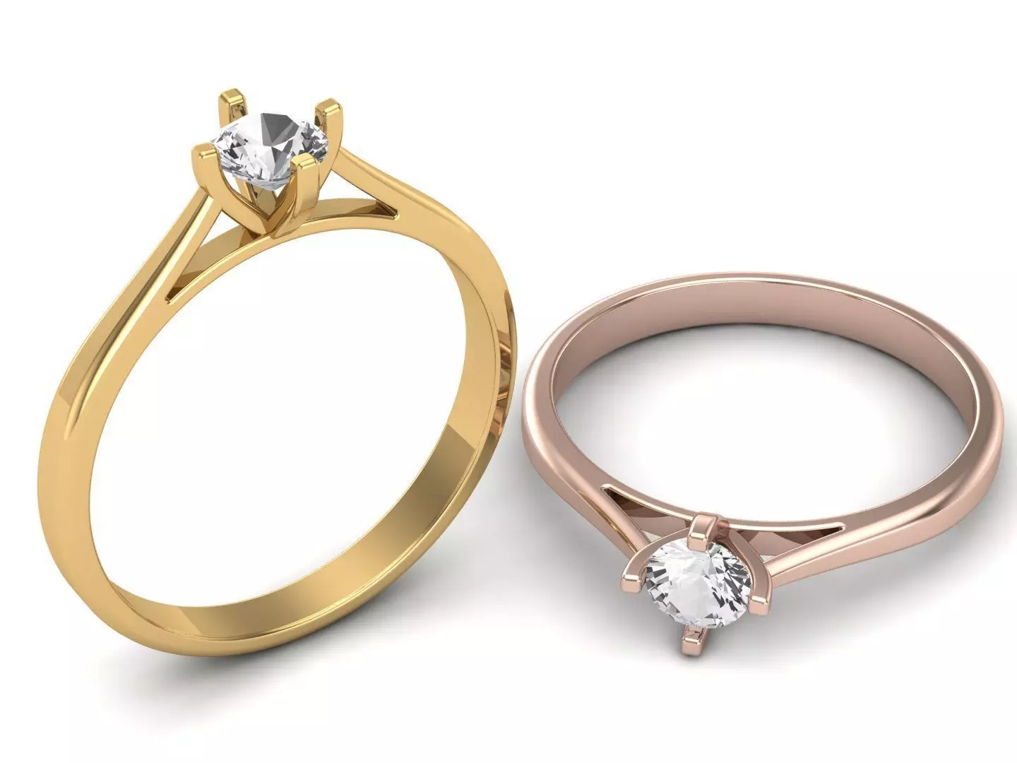 Solitaire Ring STL 3D Model for Jewelry Design 3D print model_3