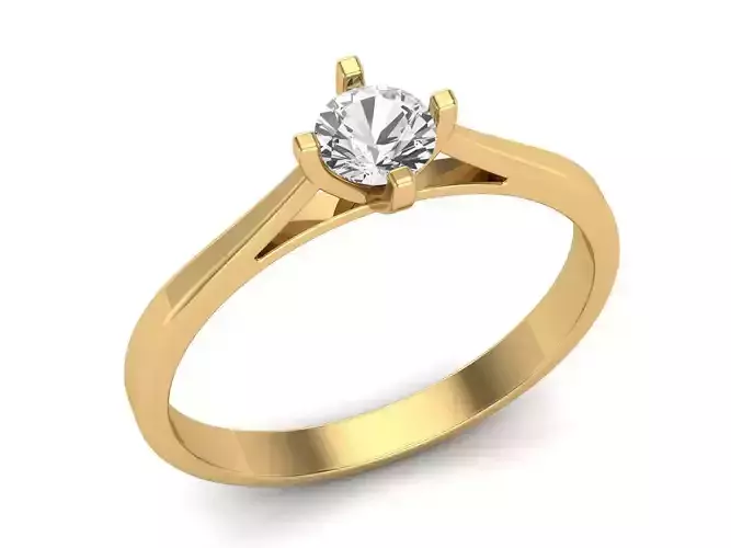Solitaire Ring STL 3D Model for Jewelry Design