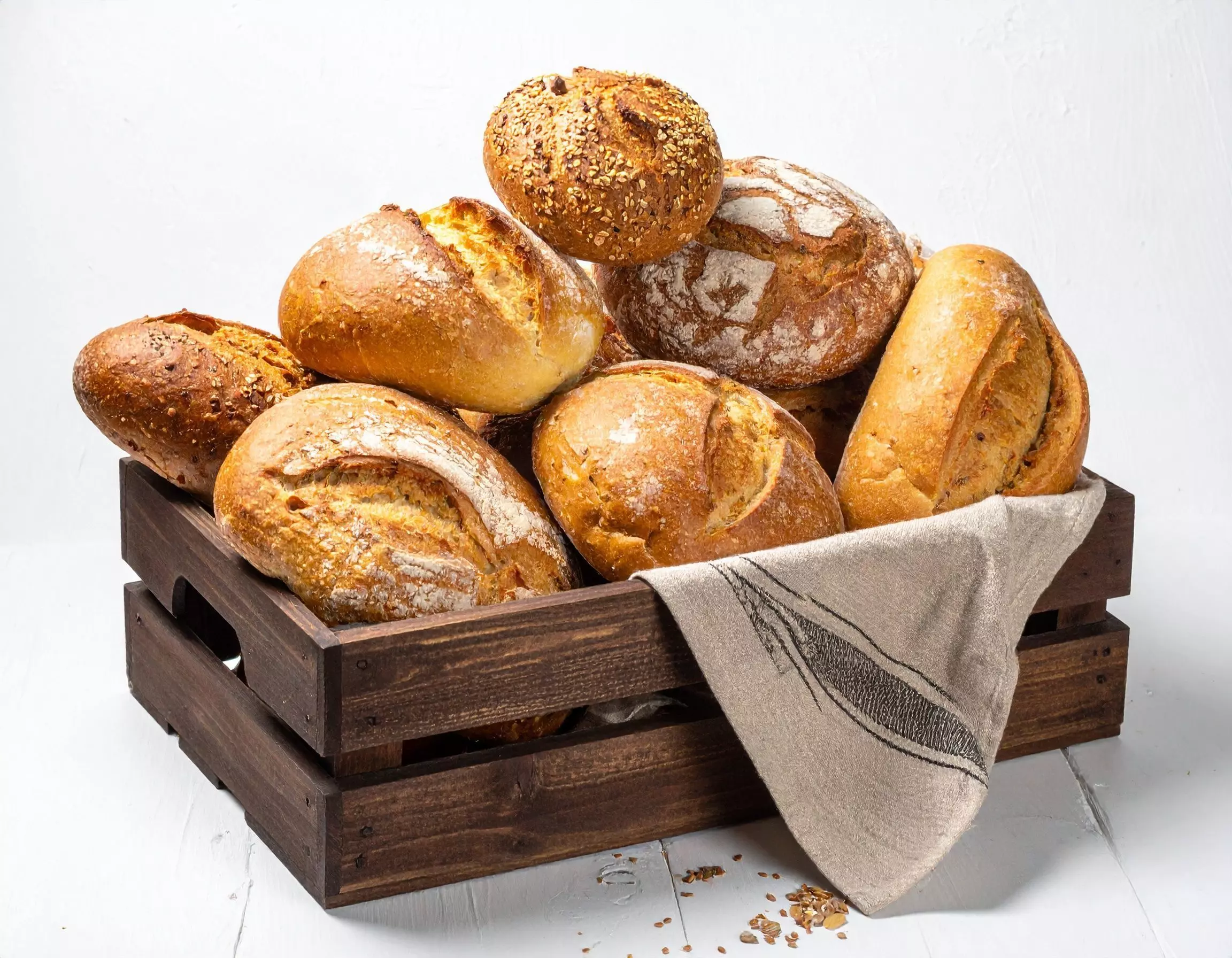 Crate of Fresh Bread Low-poly 3D model