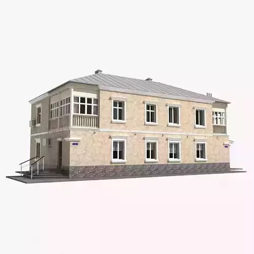 Two storey 1960s soviet historic building