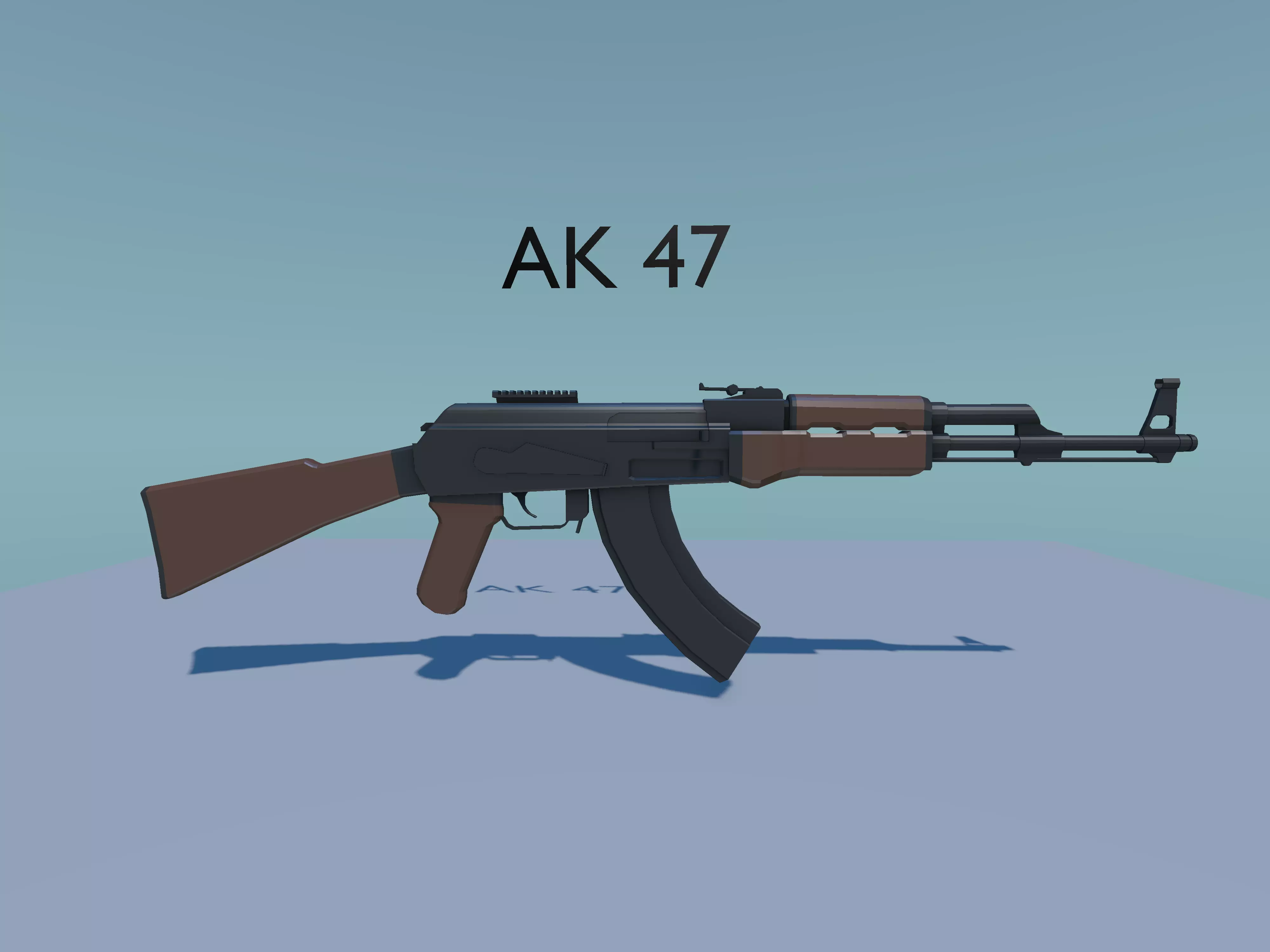 AK-47 Low Poly - Functional Animated Rifle Model Low-poly 3D model_0