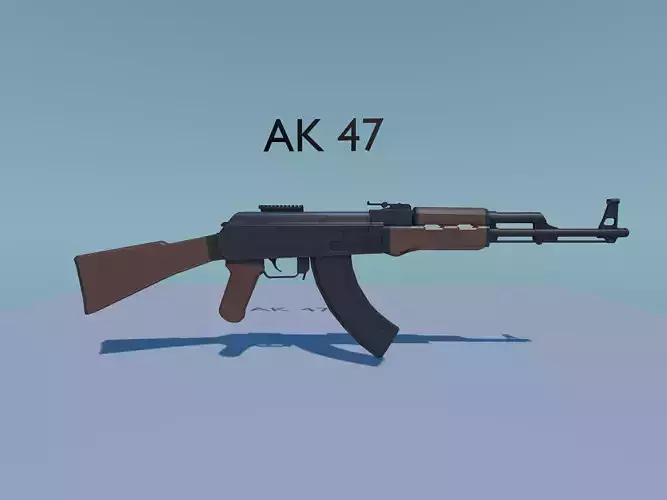 AK-47 Low Poly - Functional Animated Rifle Model Low-poly 3D model