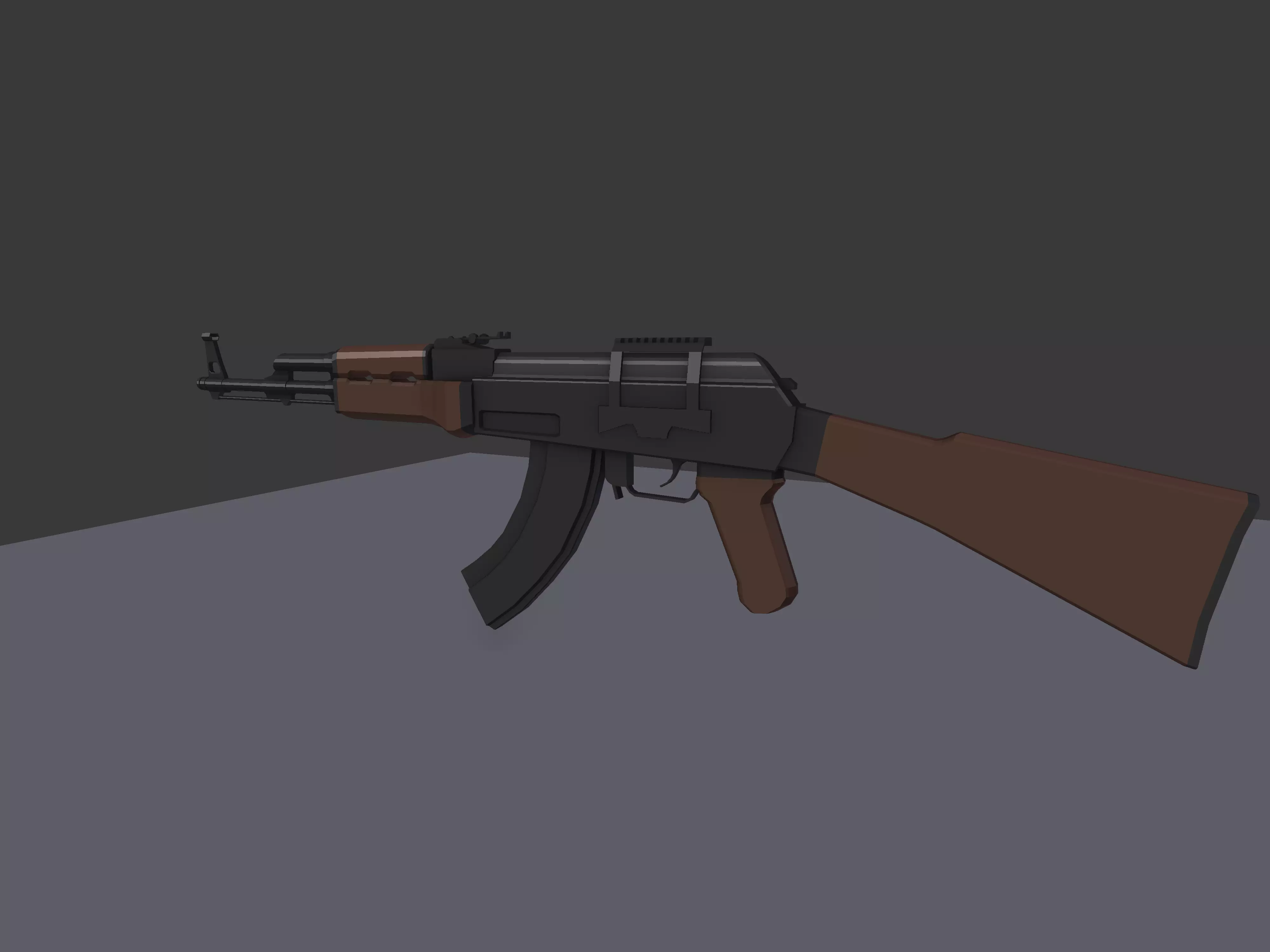 AK-47 Low Poly - Functional Animated Rifle Model Low-poly 3D model_6