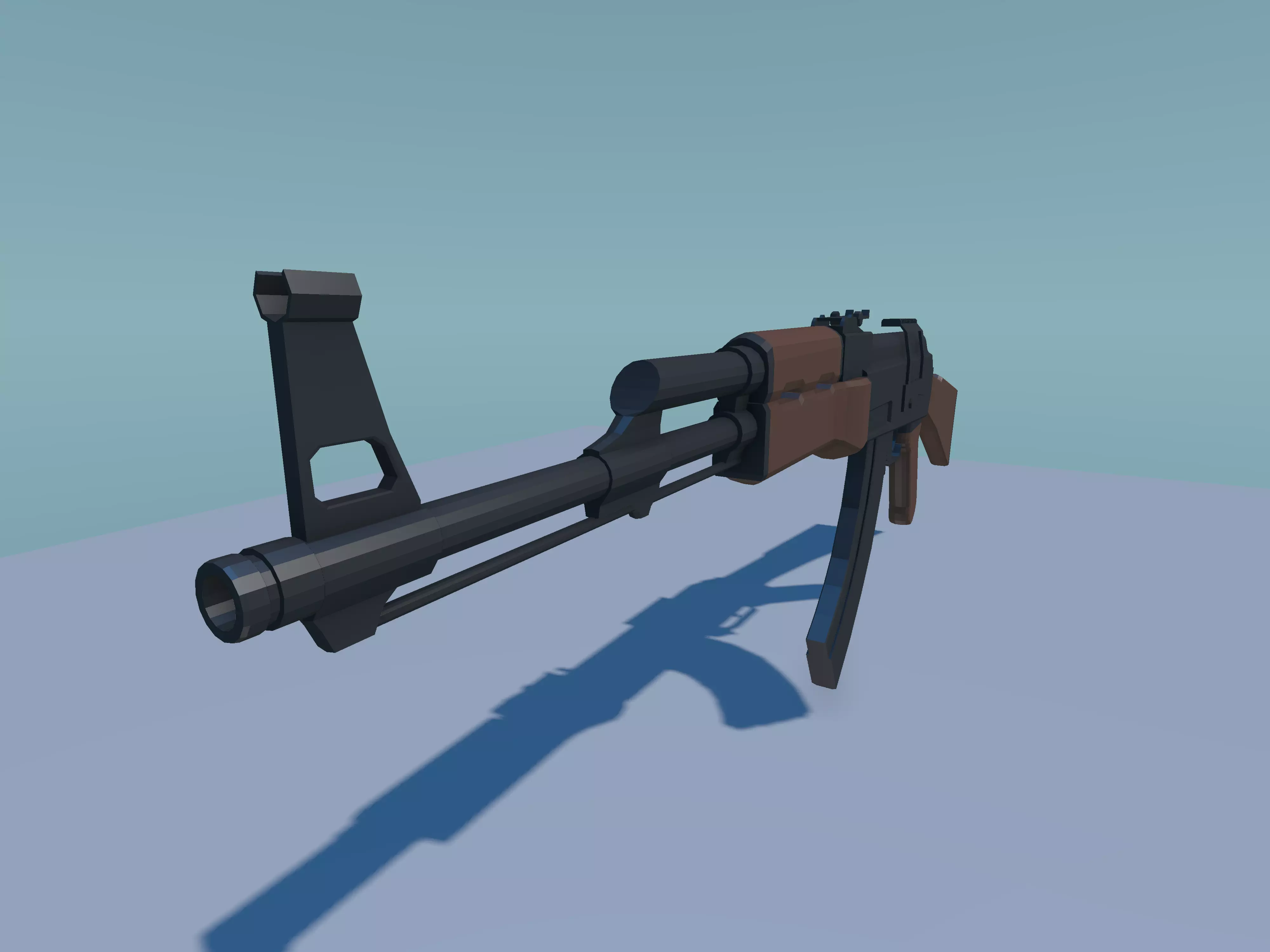 AK-47 Low Poly - Functional Animated Rifle Model Low-poly 3D model_2