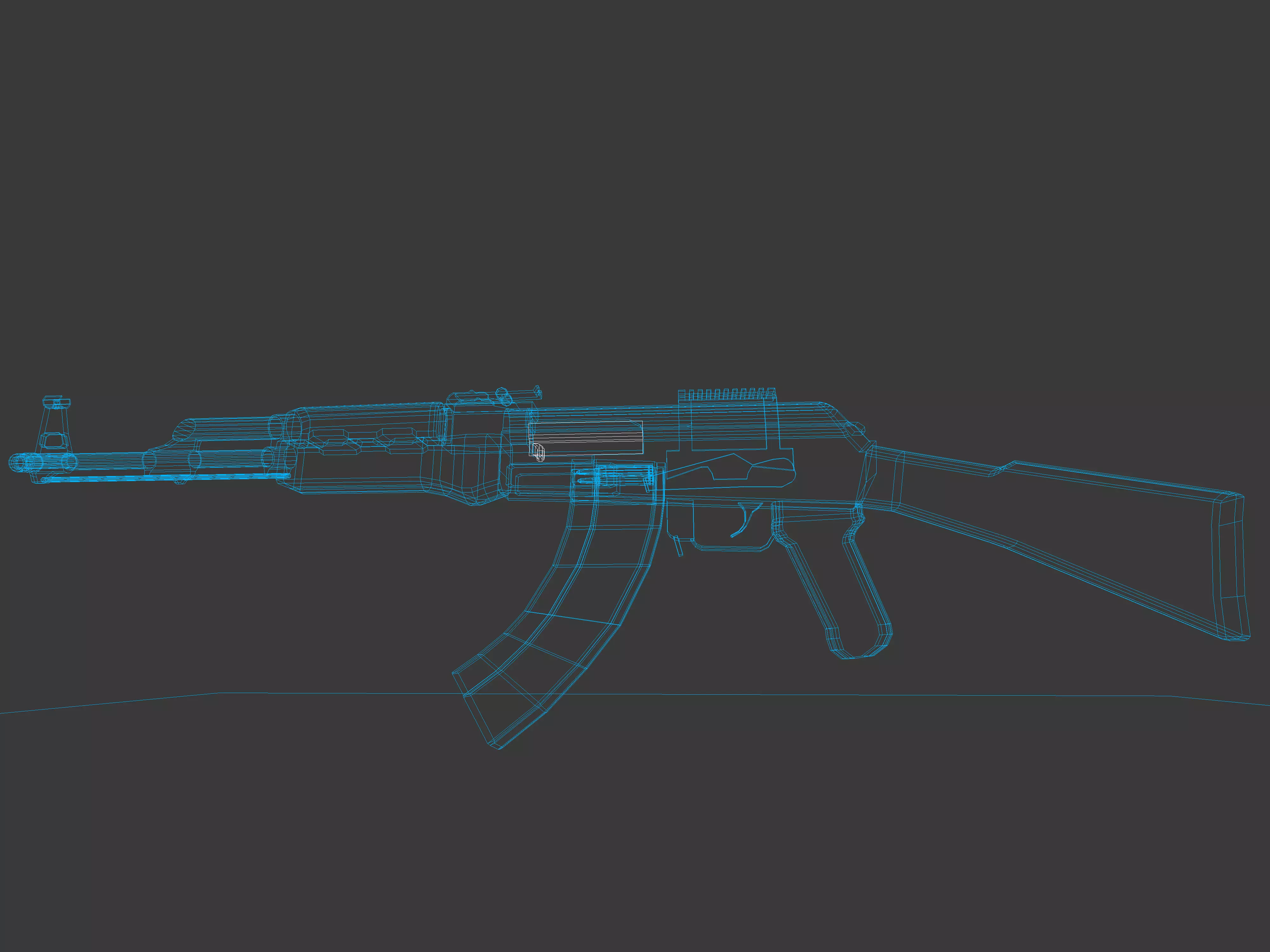 AK-47 Low Poly - Functional Animated Rifle Model Low-poly 3D model_7