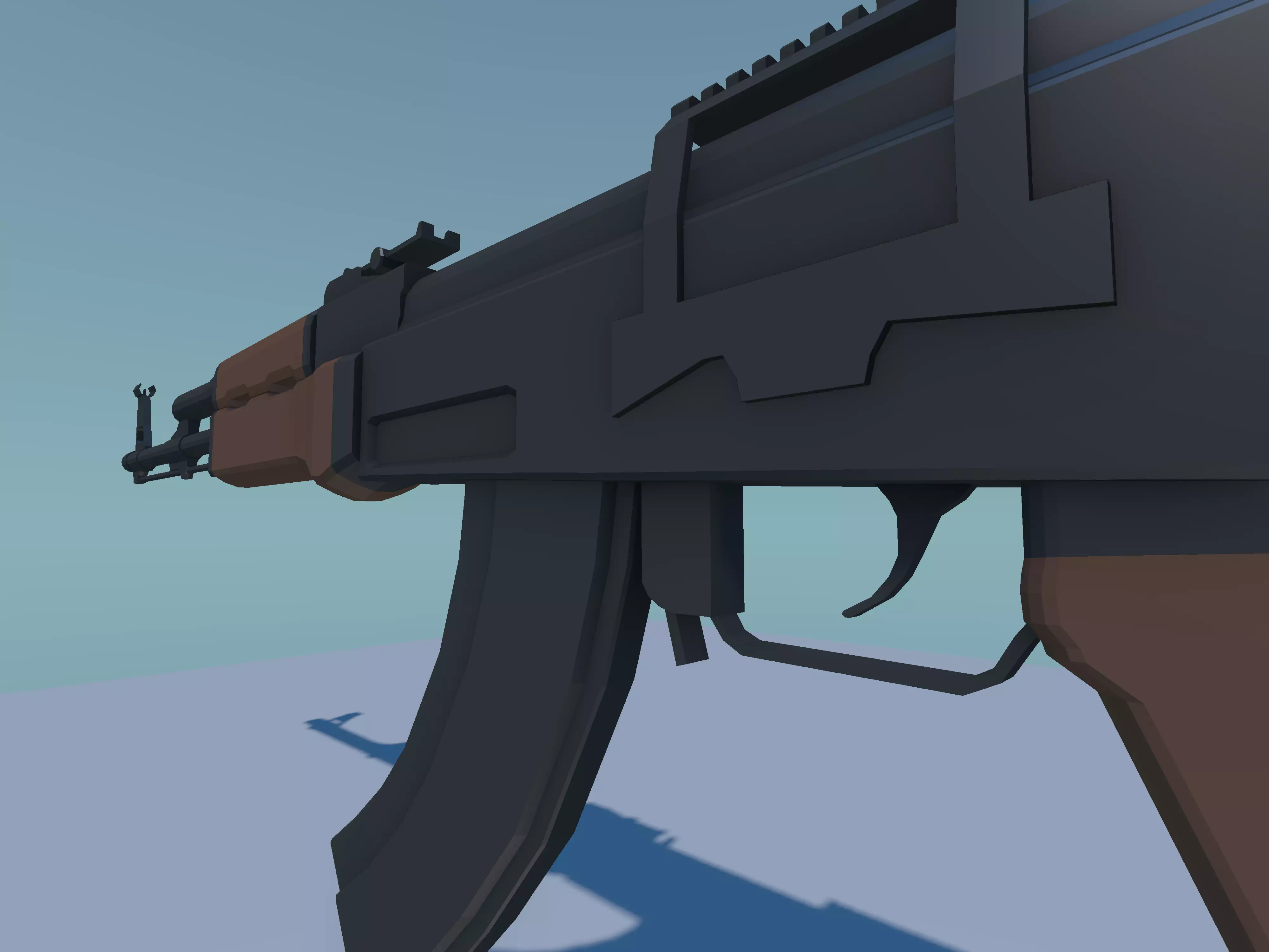 AK-47 Low Poly - Functional Animated Rifle Model Low-poly 3D model_1