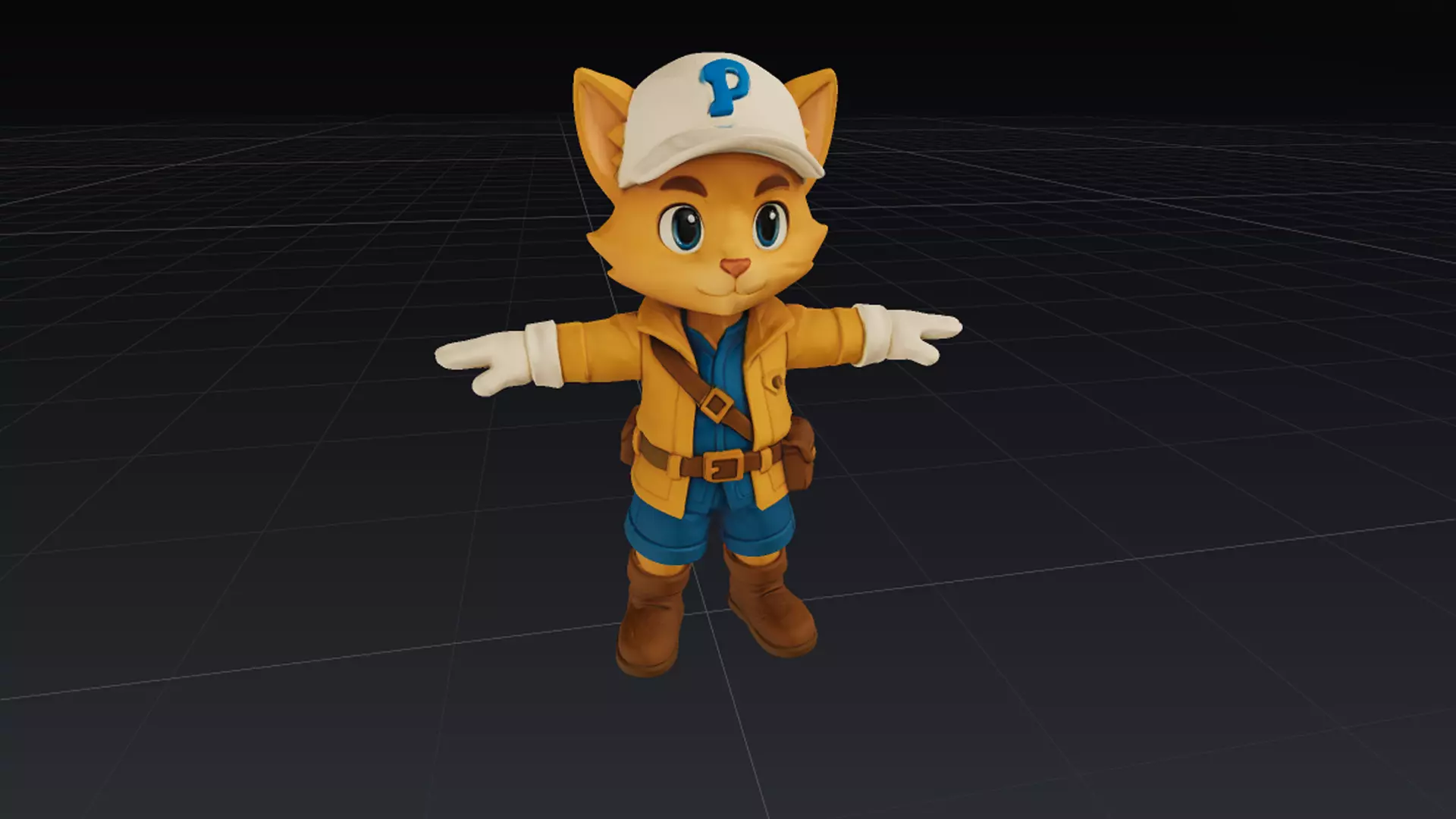 Cat 3D Character Low-poly 3D model_1