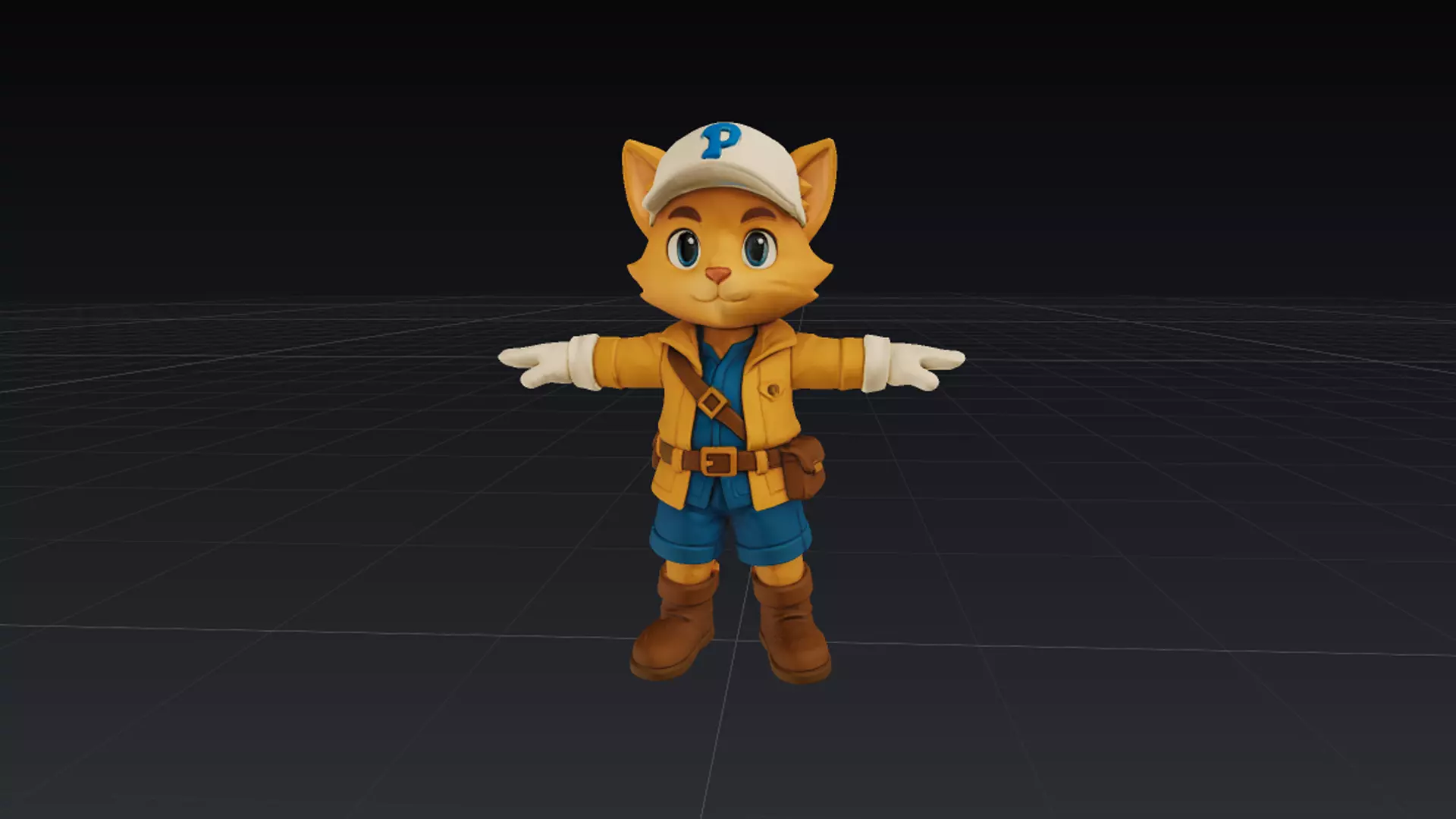 Cat 3D Character Low-poly 3D model_0